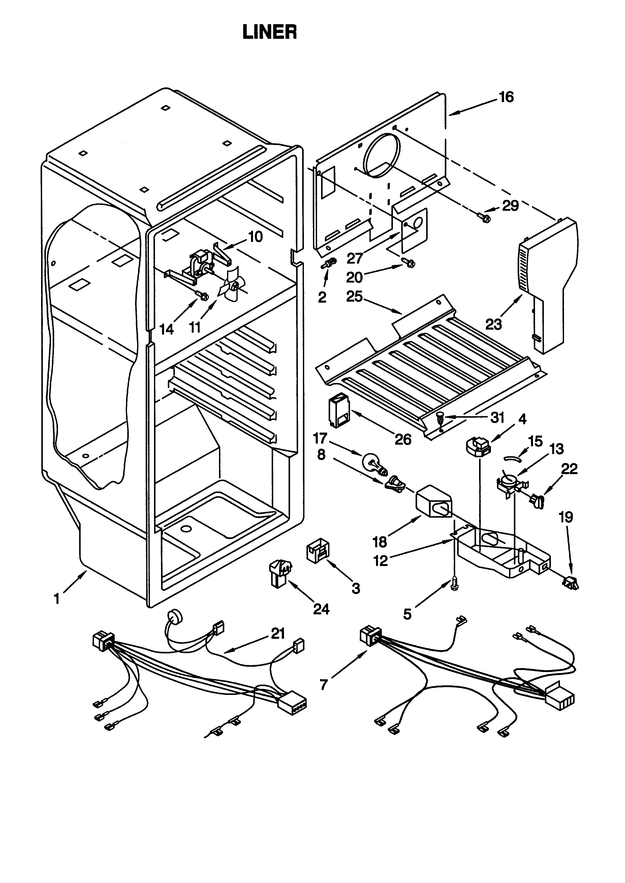 Whirlpool ET14JMXGW01 liner diagram