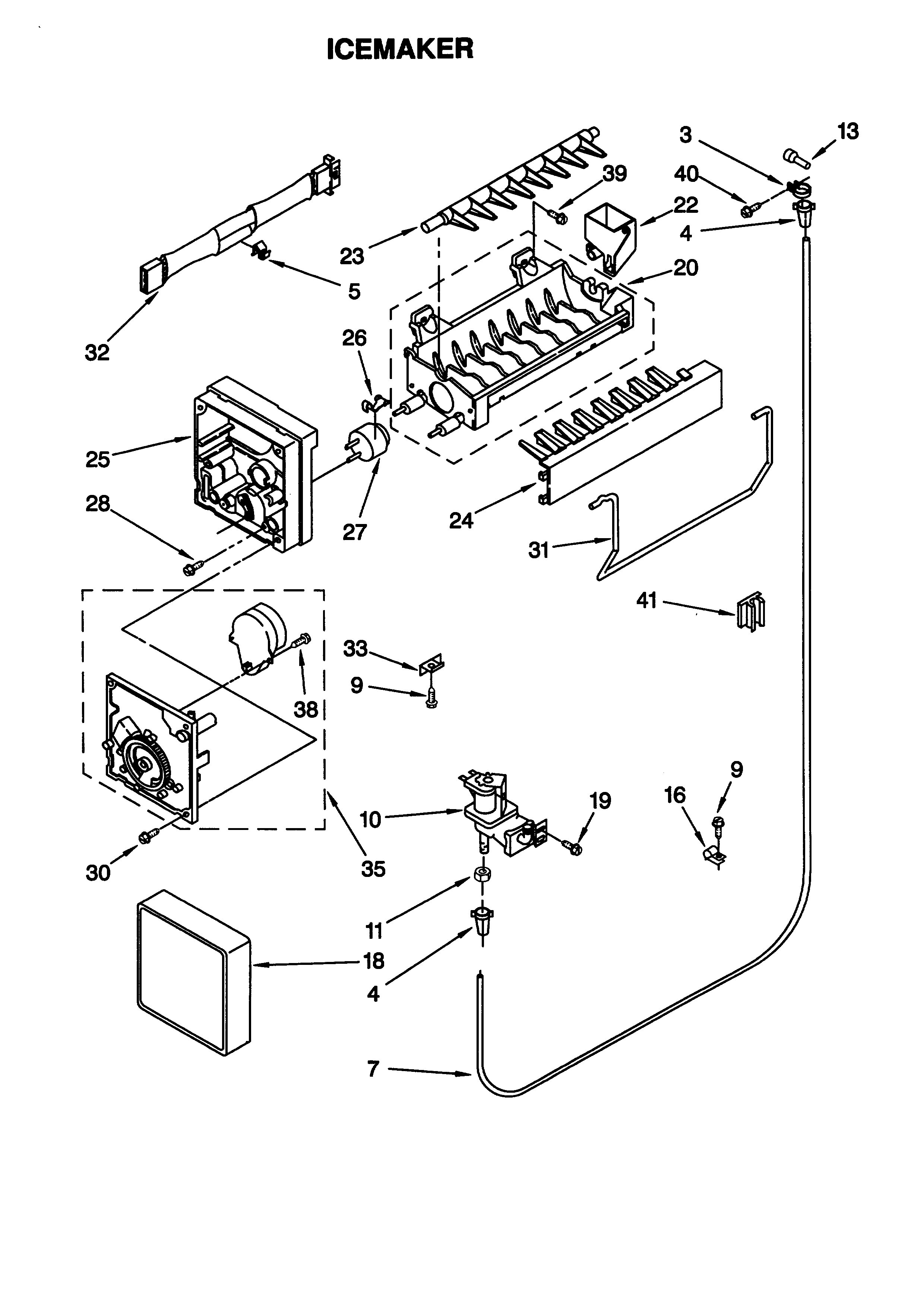 Whirlpool ET14JMXGW01 icemaker diagram