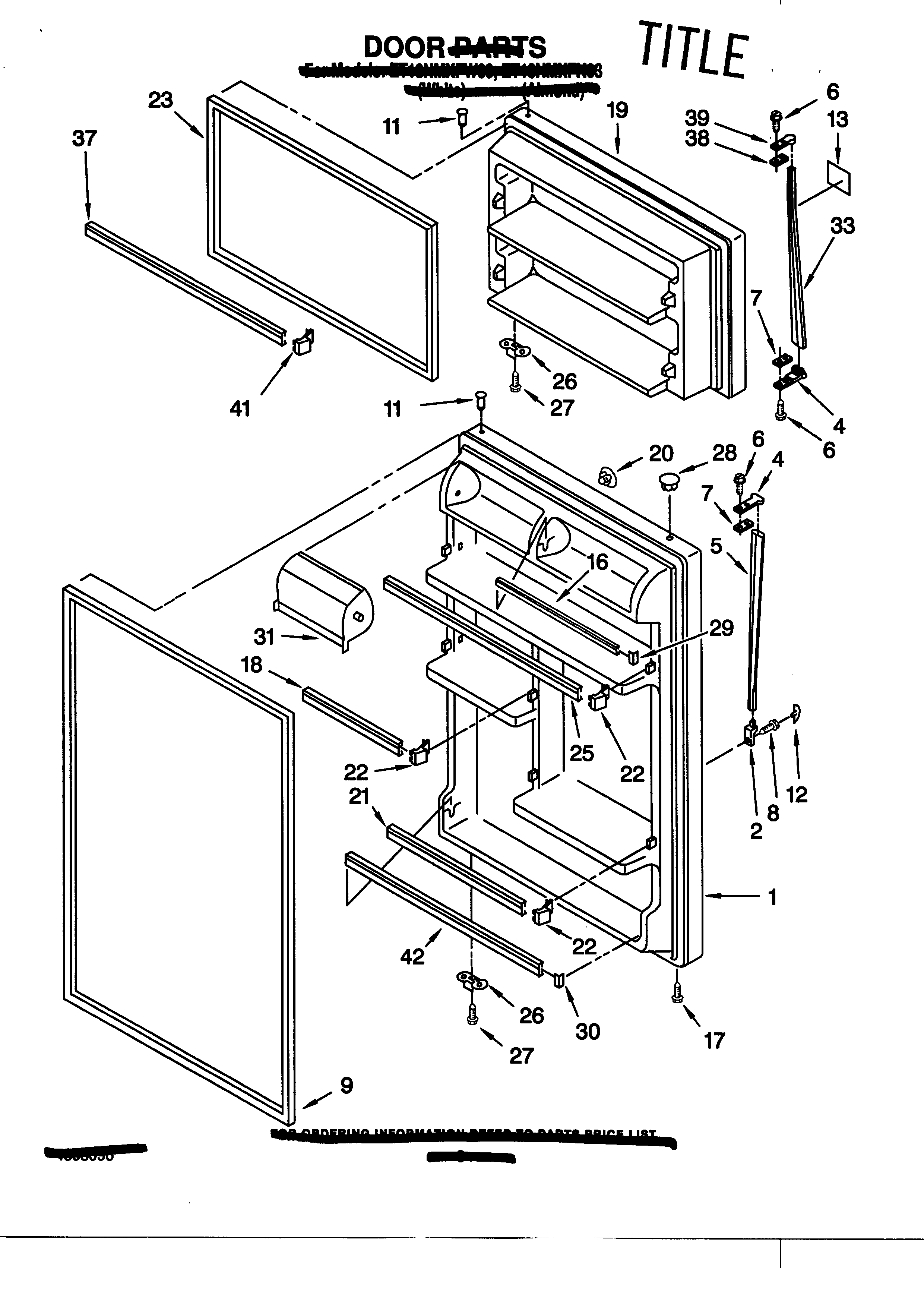 Whirlpool ET18NMFW03 door diagram