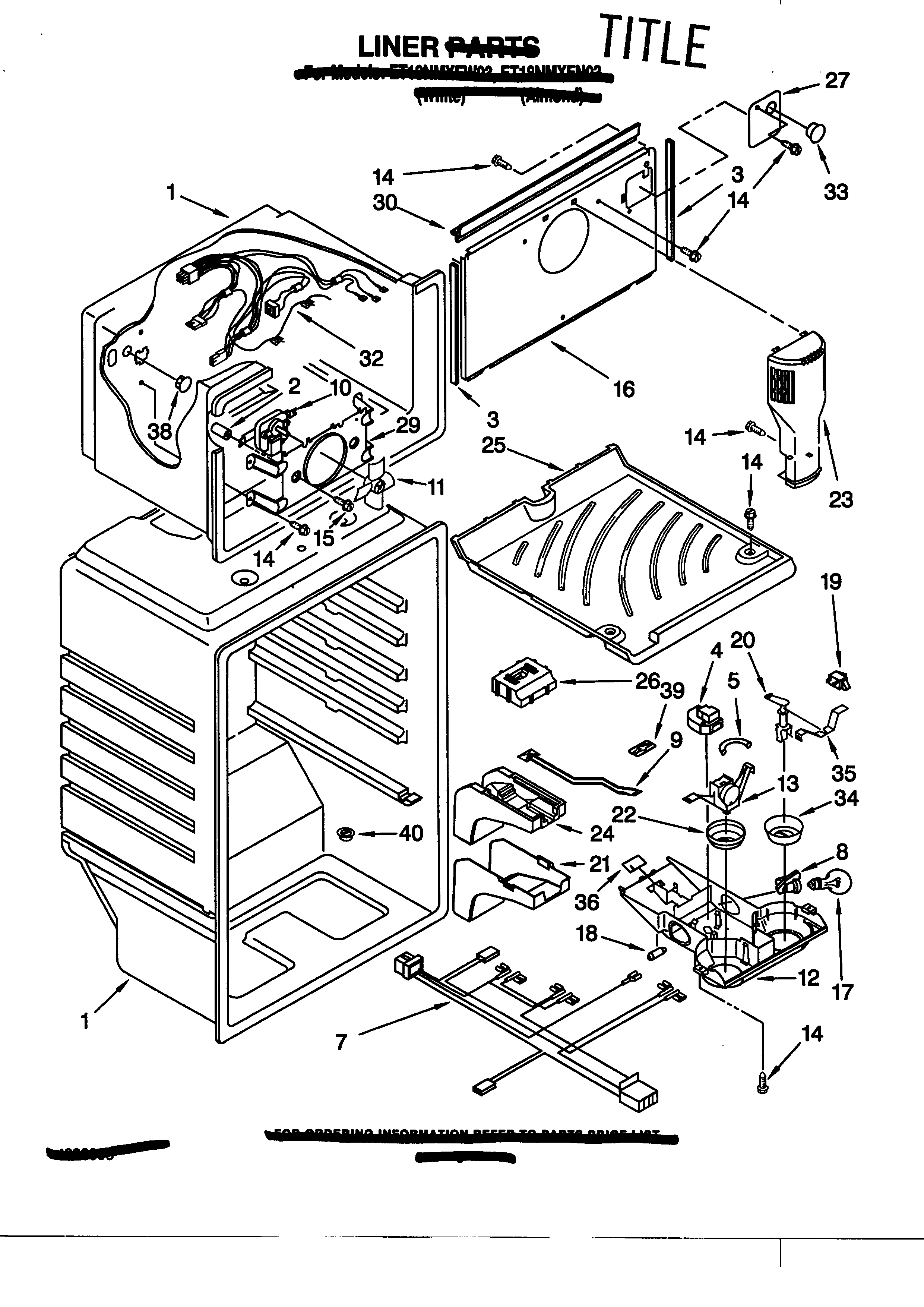 Whirlpool ET18NMFW03 liner diagram