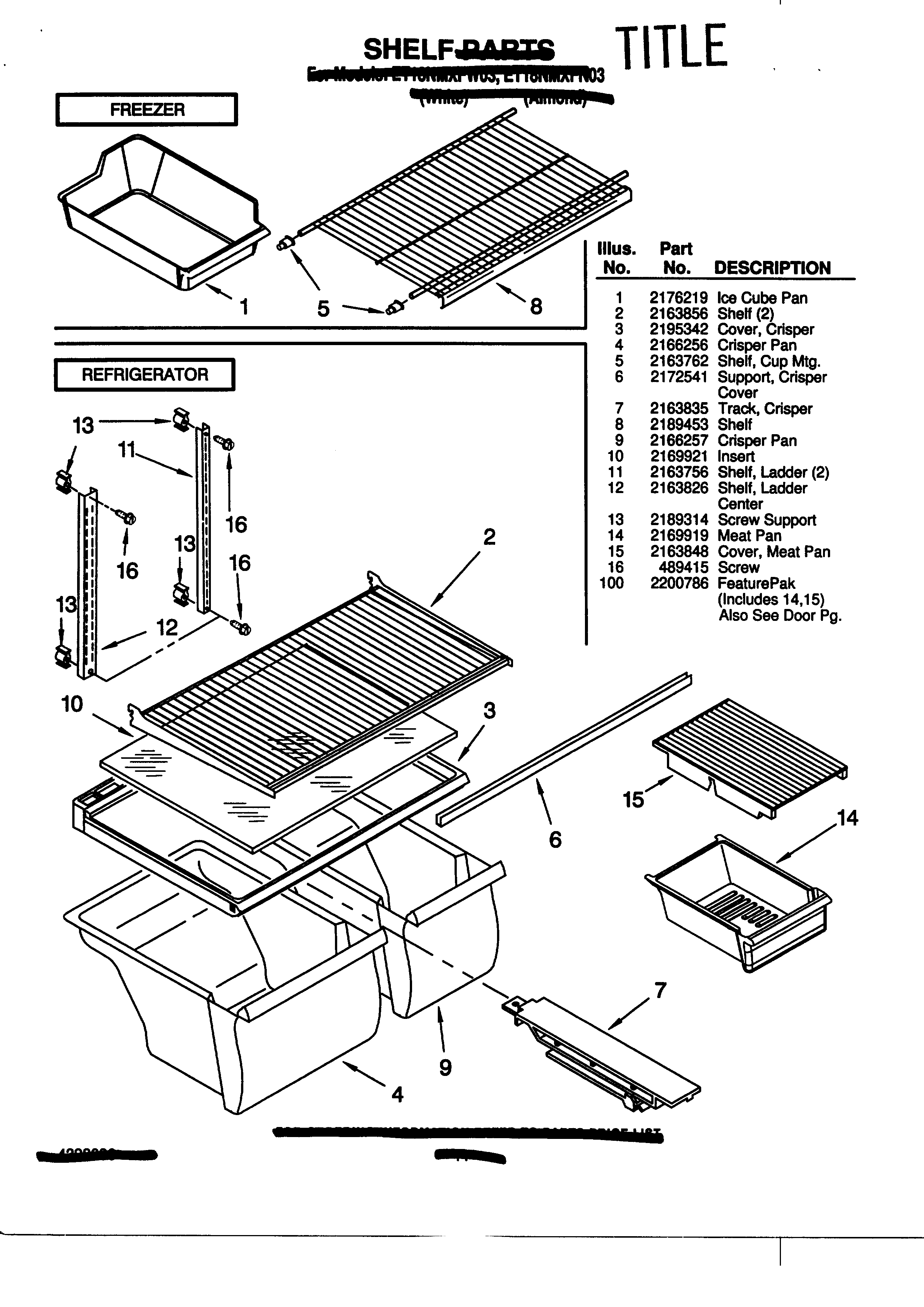 Whirlpool ET18NMFW03 shelf diagram