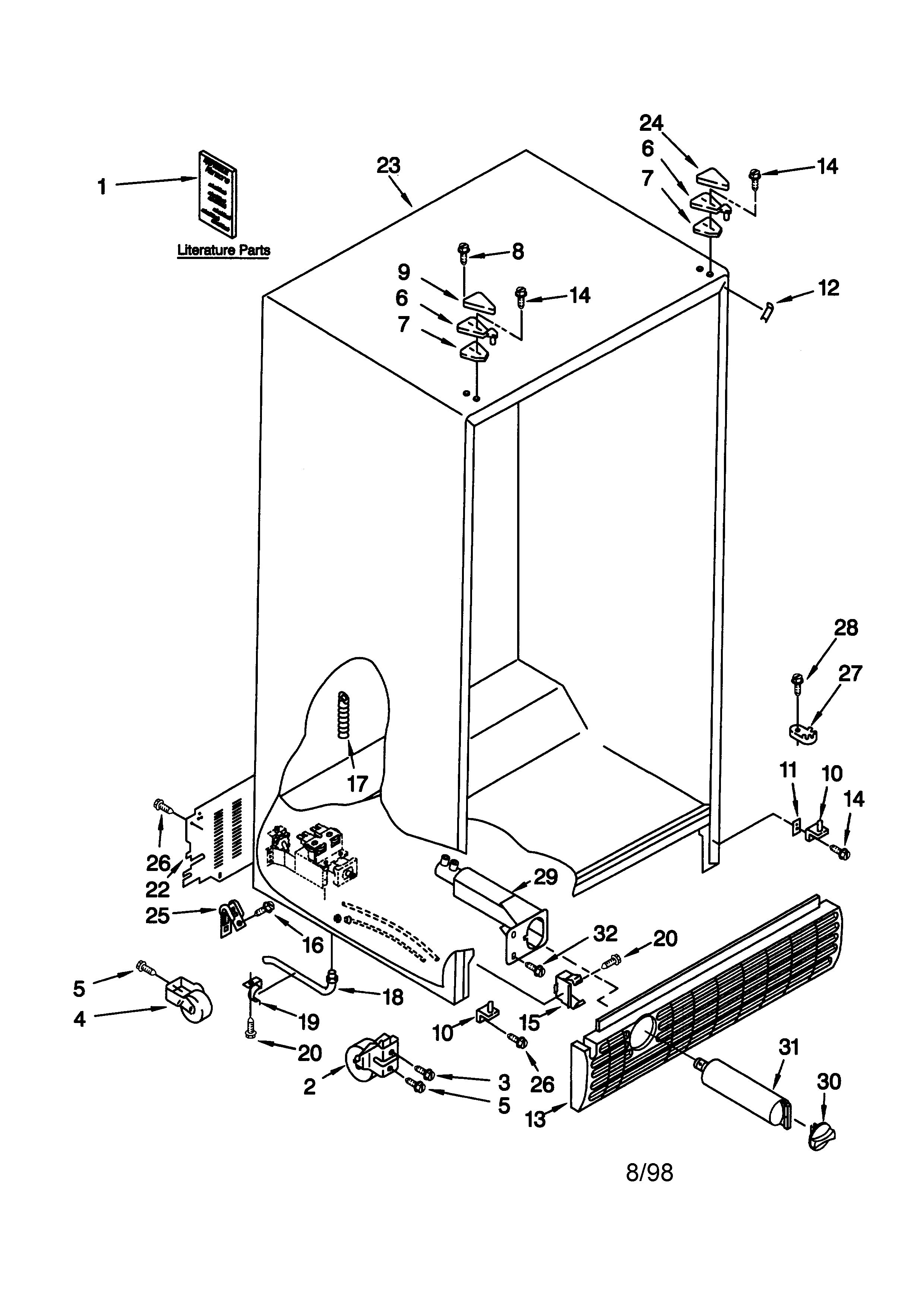 Kenmore 10658782890 cabinet diagram