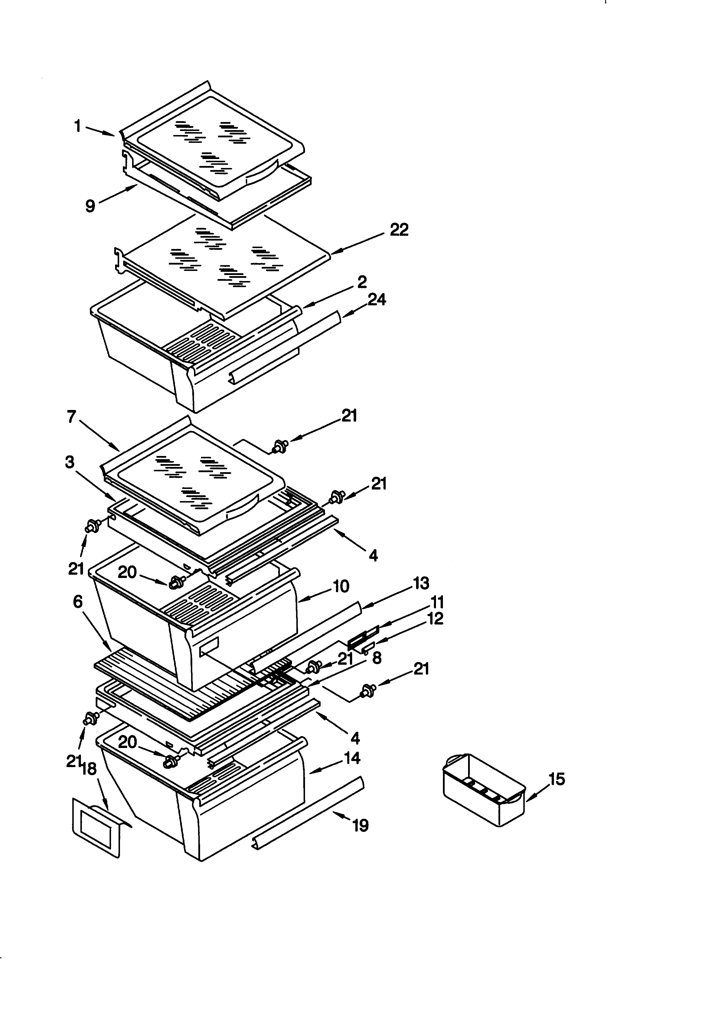 Kenmore 10658782890 refrigerator shelf diagram