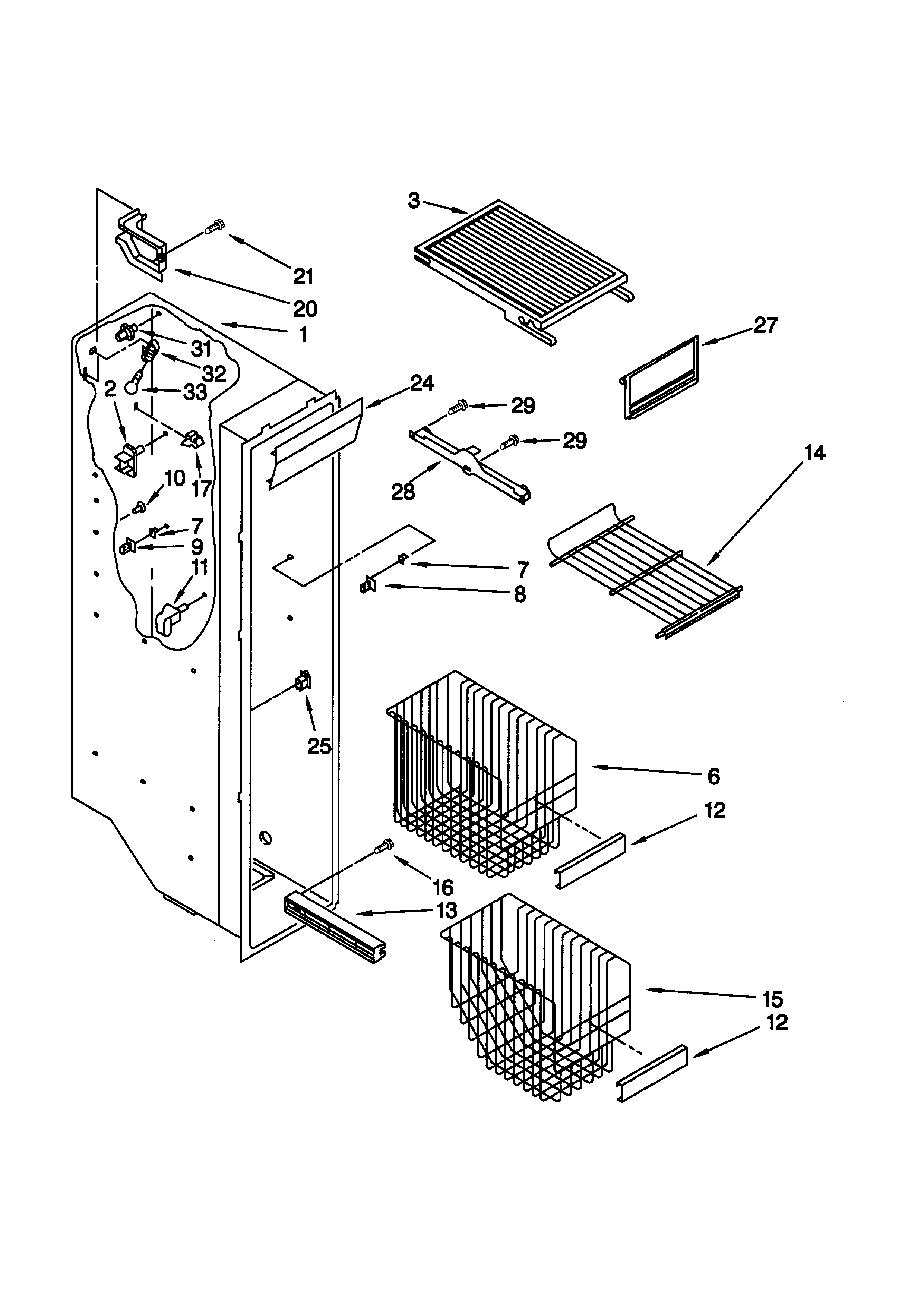 Kenmore 10658782890 freezer liner diagram