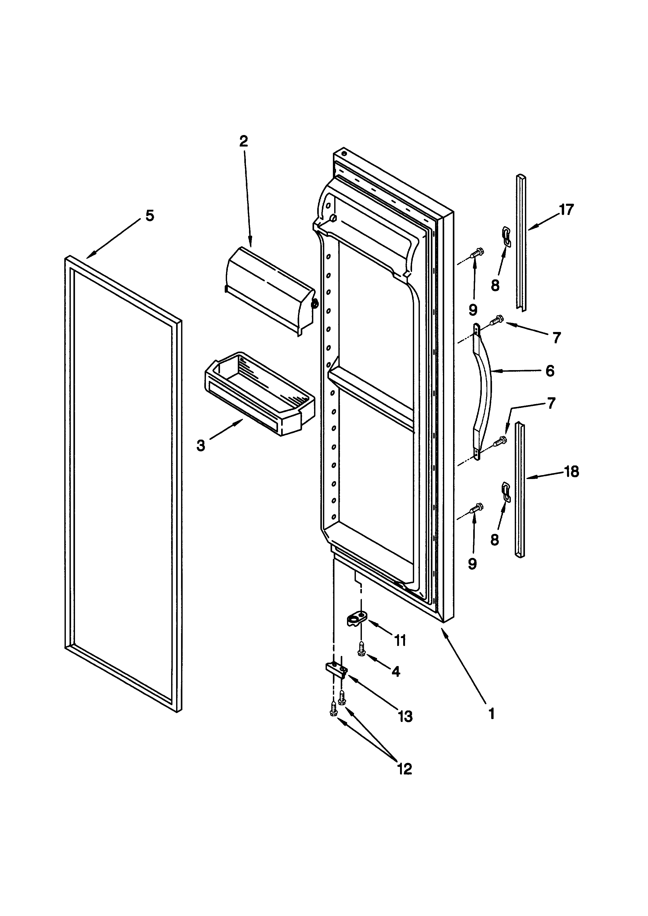 Kenmore 10658782890 refrigerator door diagram