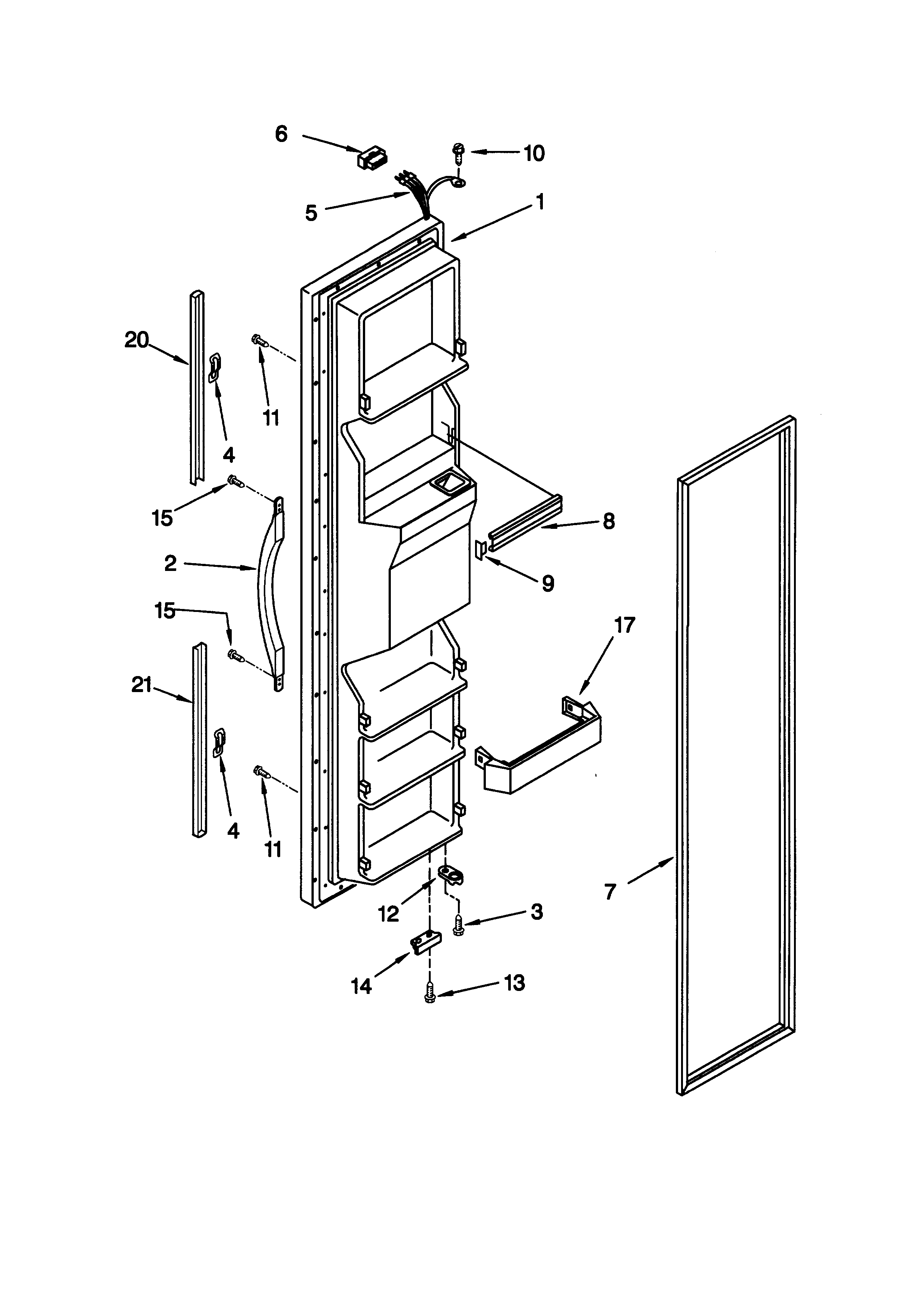 Kenmore 10658782890 freezer door diagram