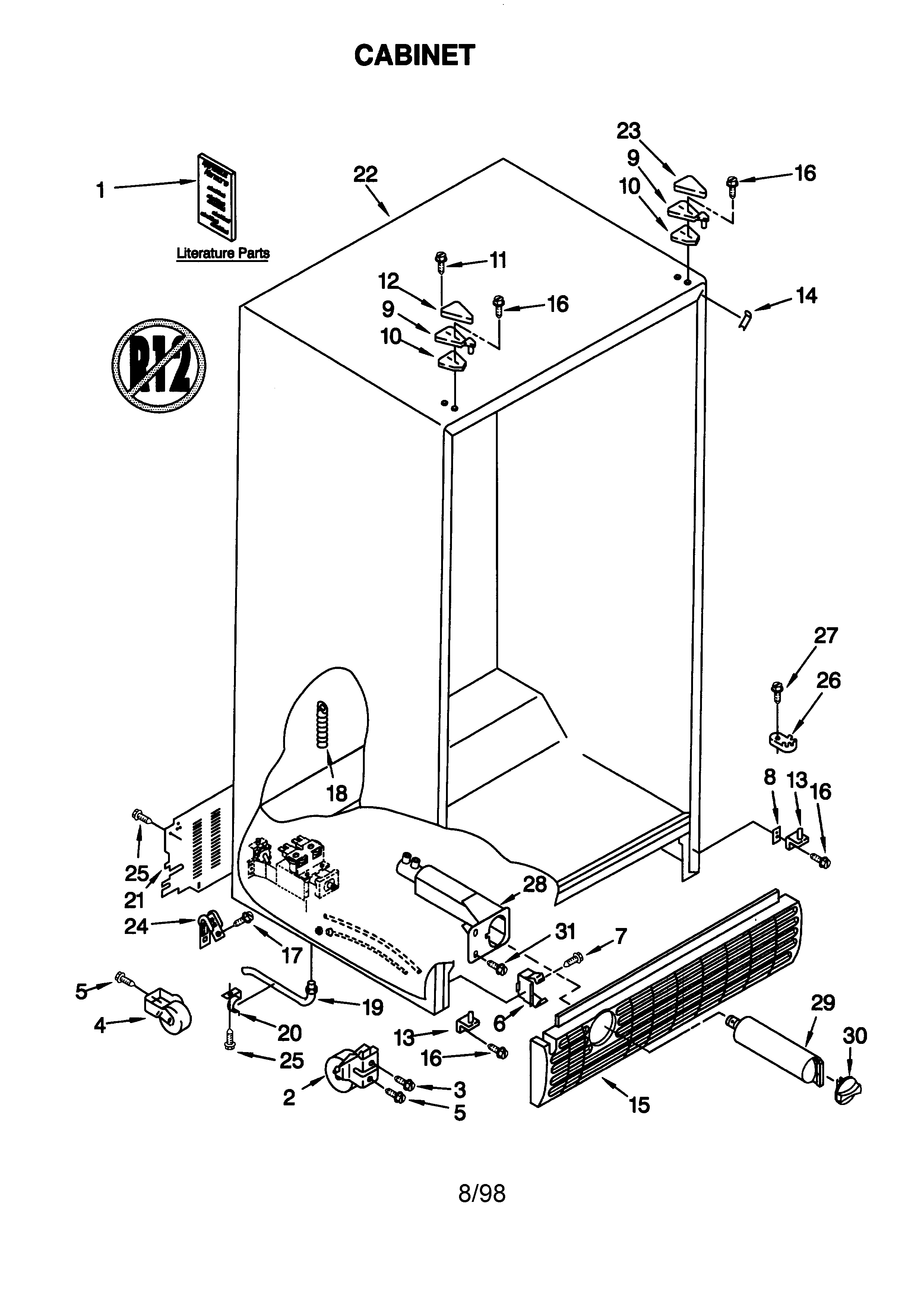 Kenmore 10658582890 cabinet diagram