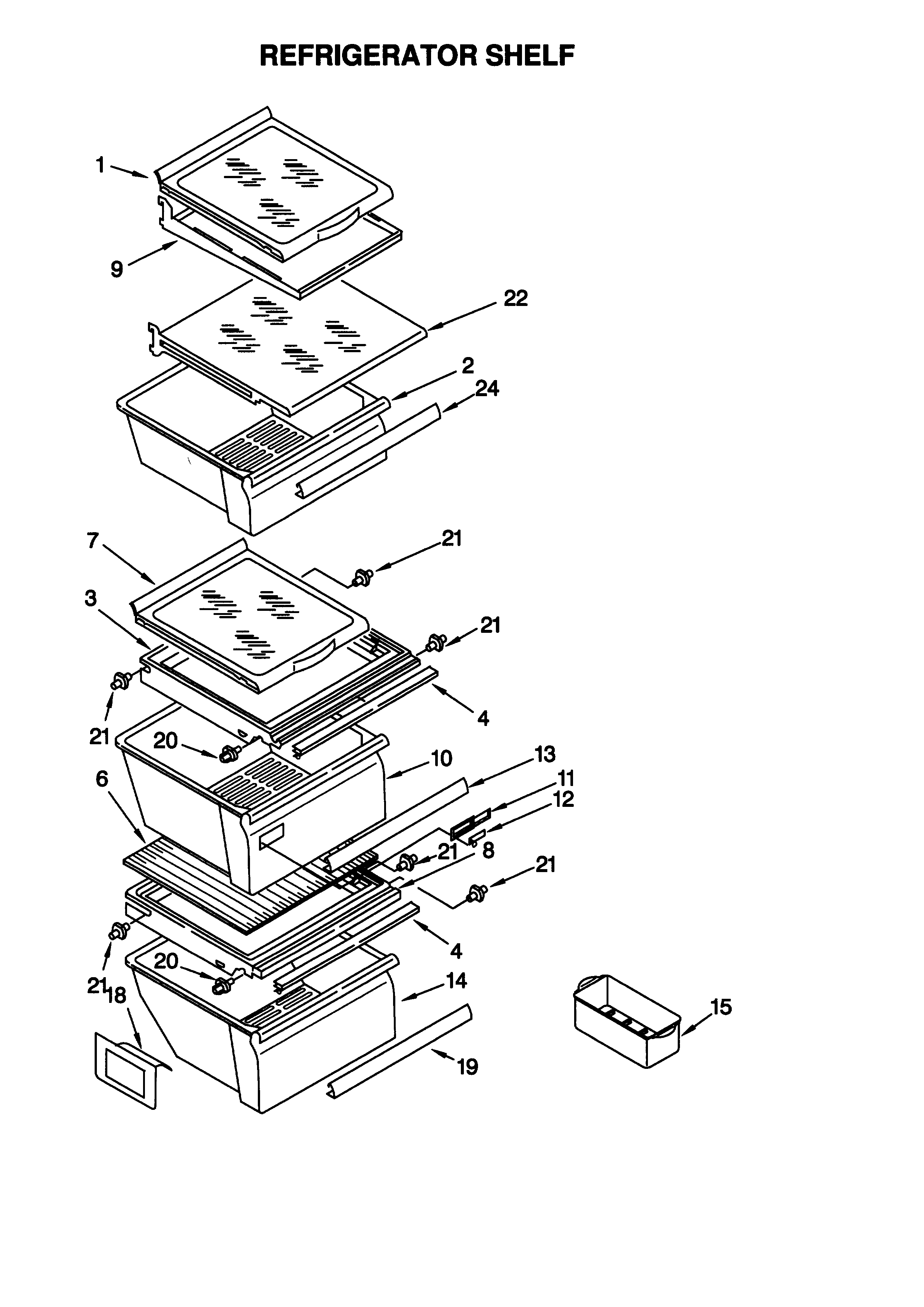 Kenmore 10658582890 refrigerator shelf diagram