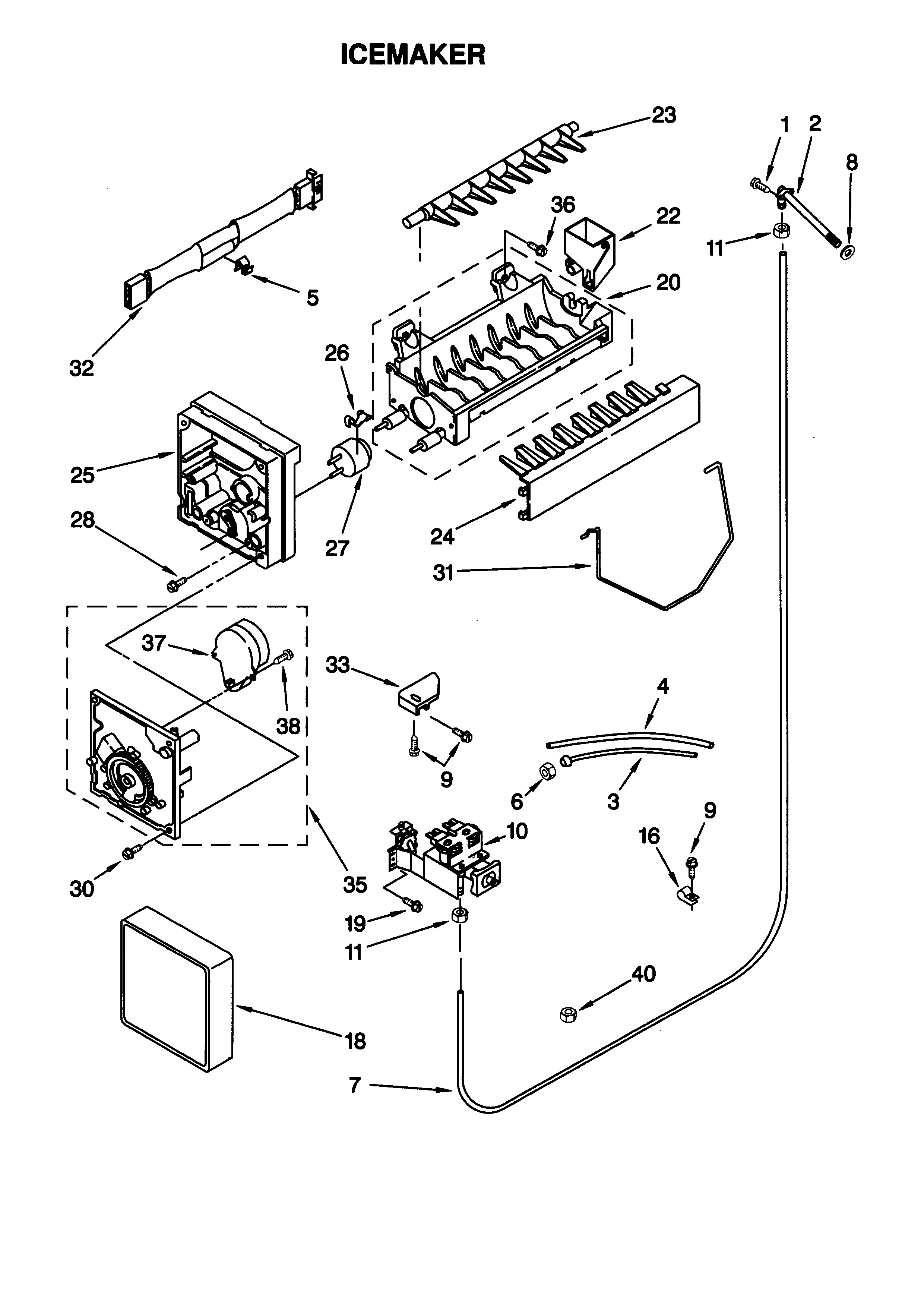Kenmore 10658582890 icemaker diagram