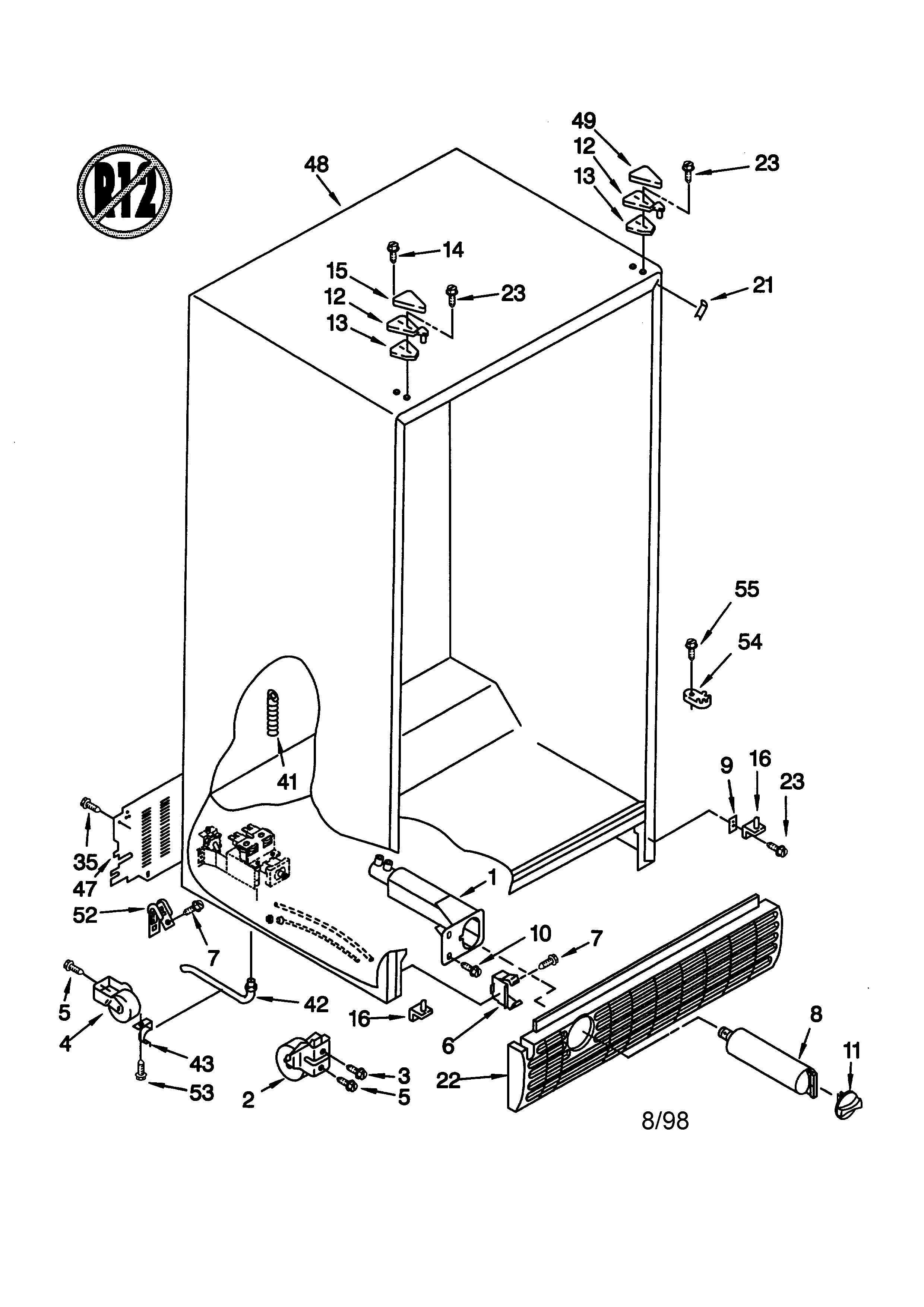 Whirlpool ED25RFXFN00 cabinet diagram