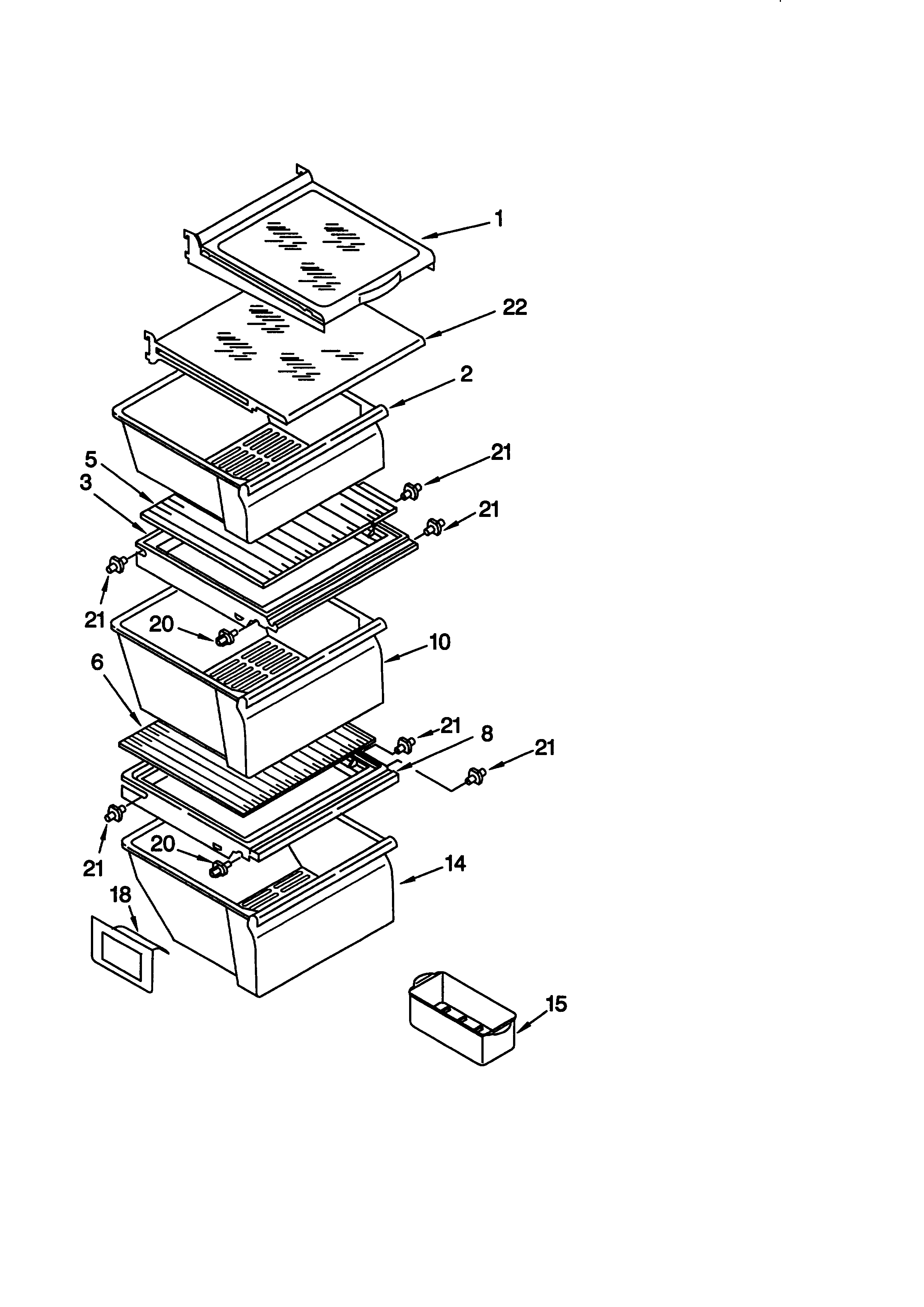 Whirlpool ED25RFXFN00 refrigerator shelf diagram