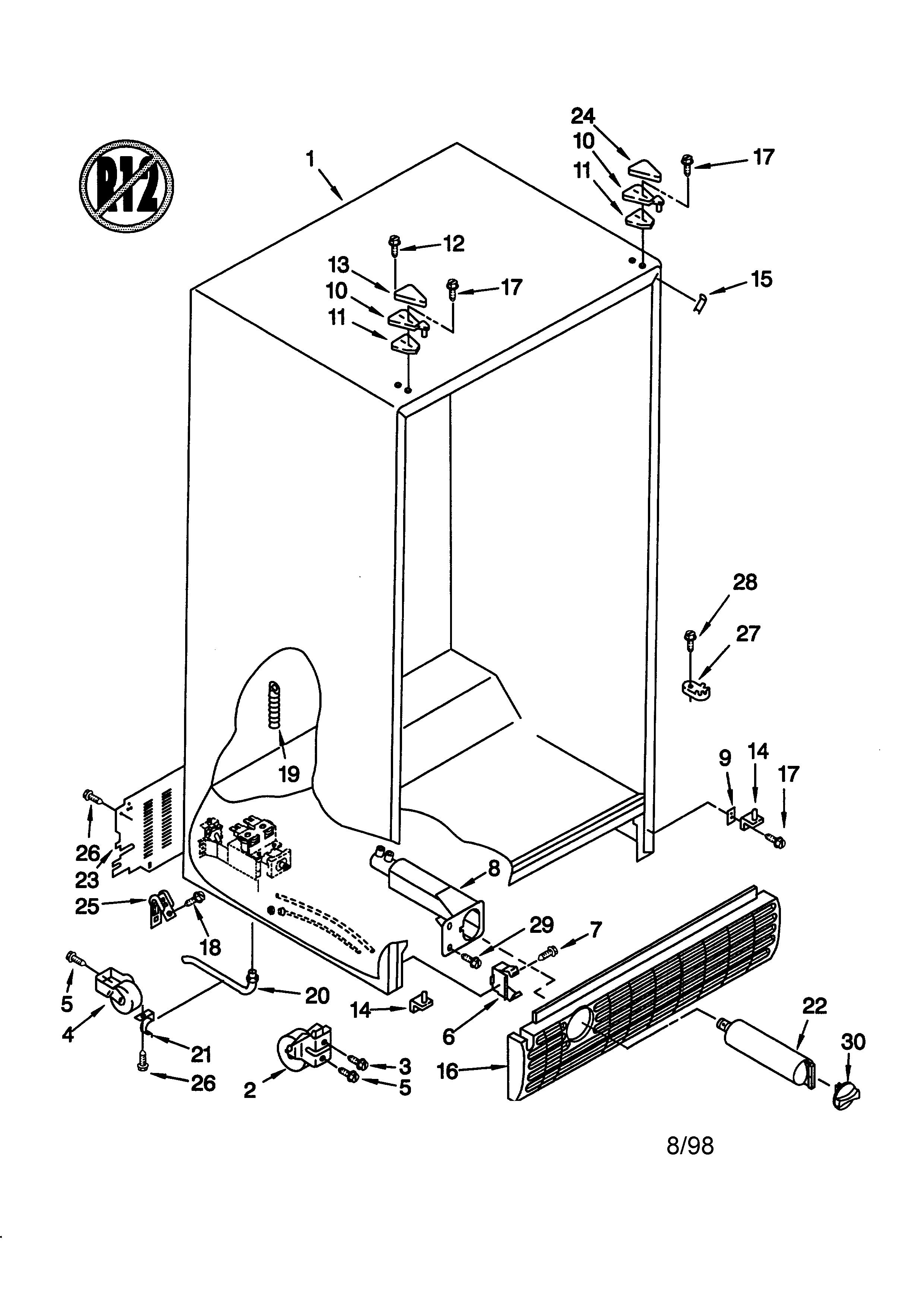 Whirlpool ED22RFXFW00 cabinet diagram