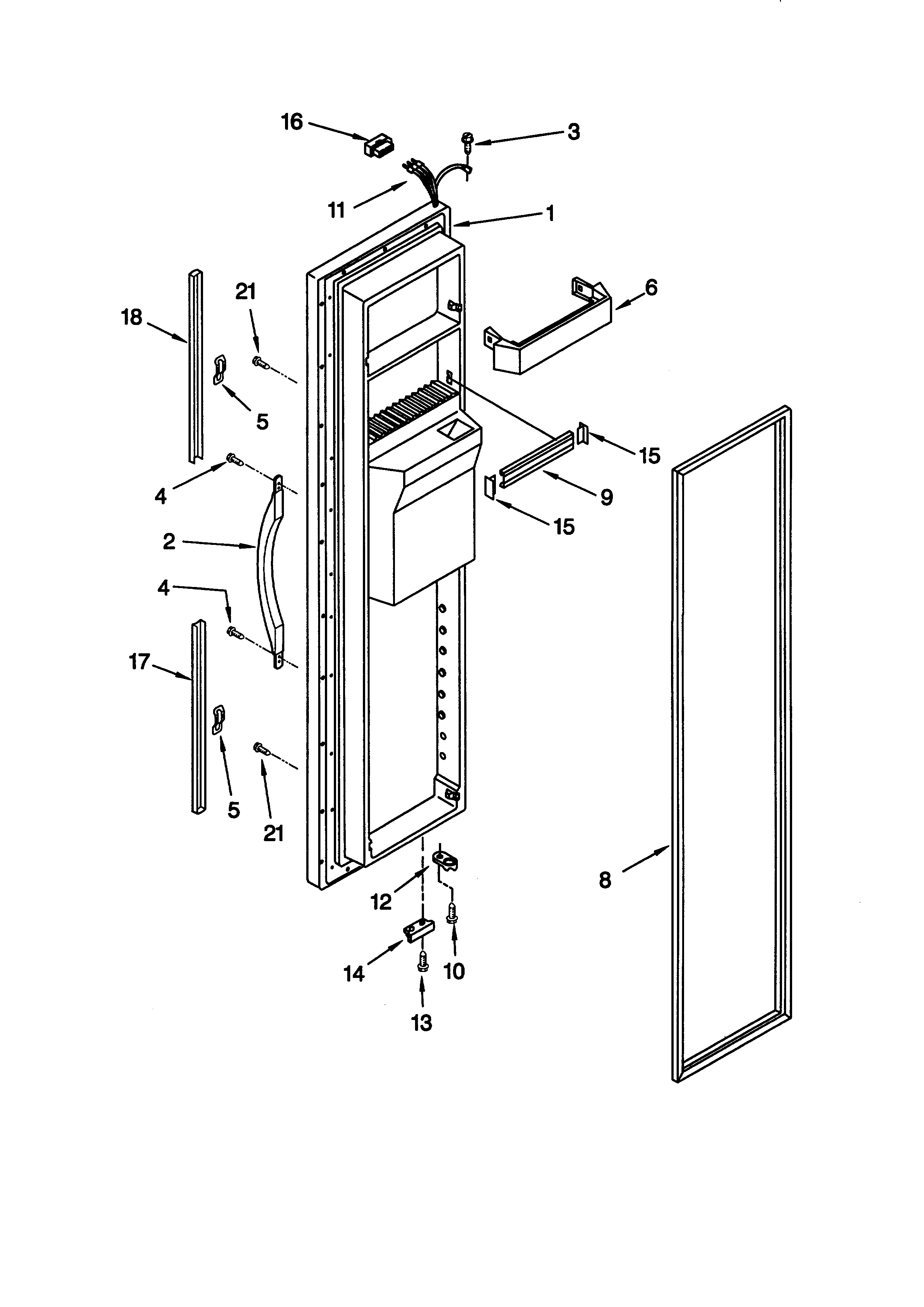 Whirlpool ED22RFXFW00 freezer door diagram