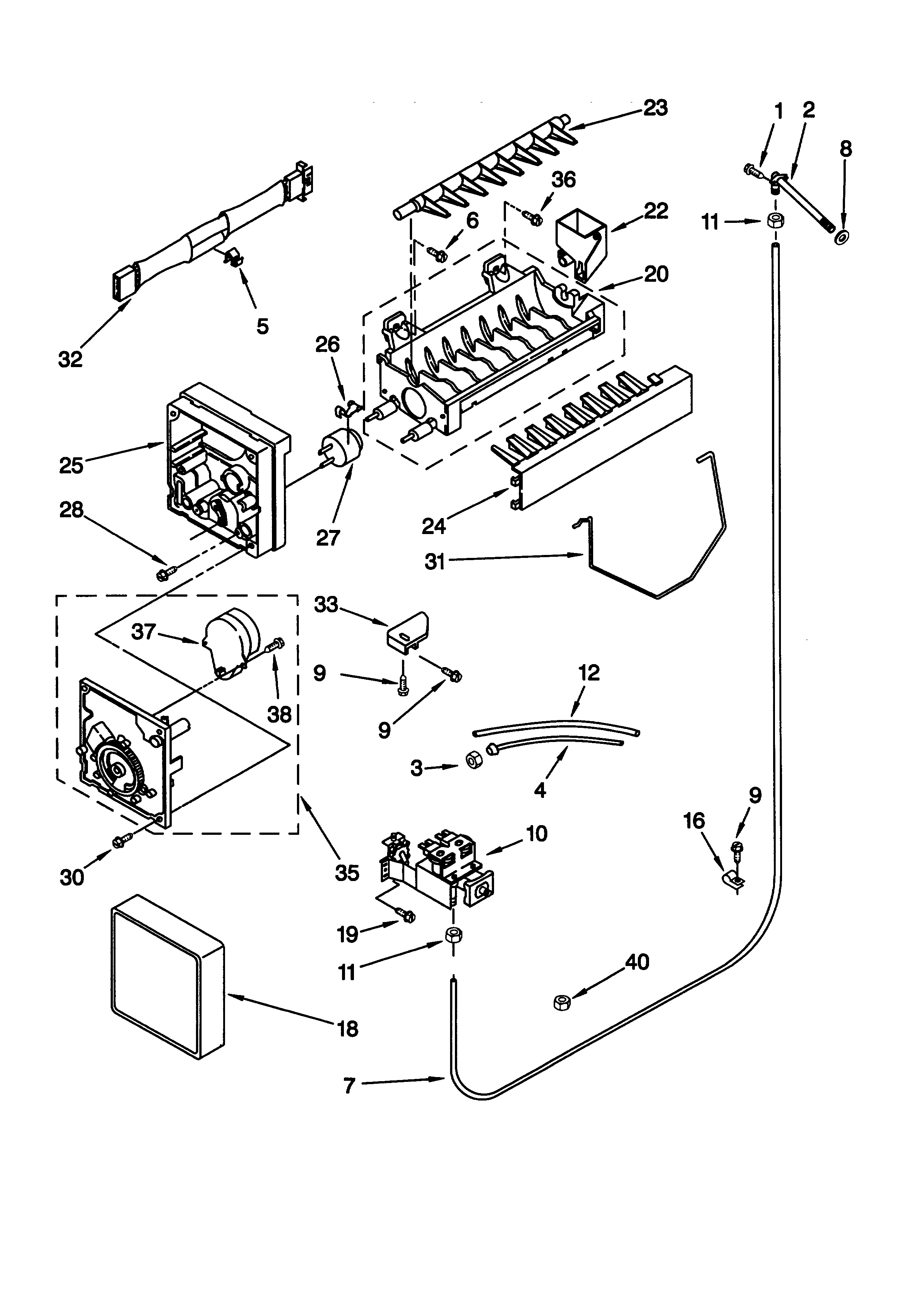 Whirlpool ED22RFXFW00 icemaker diagram