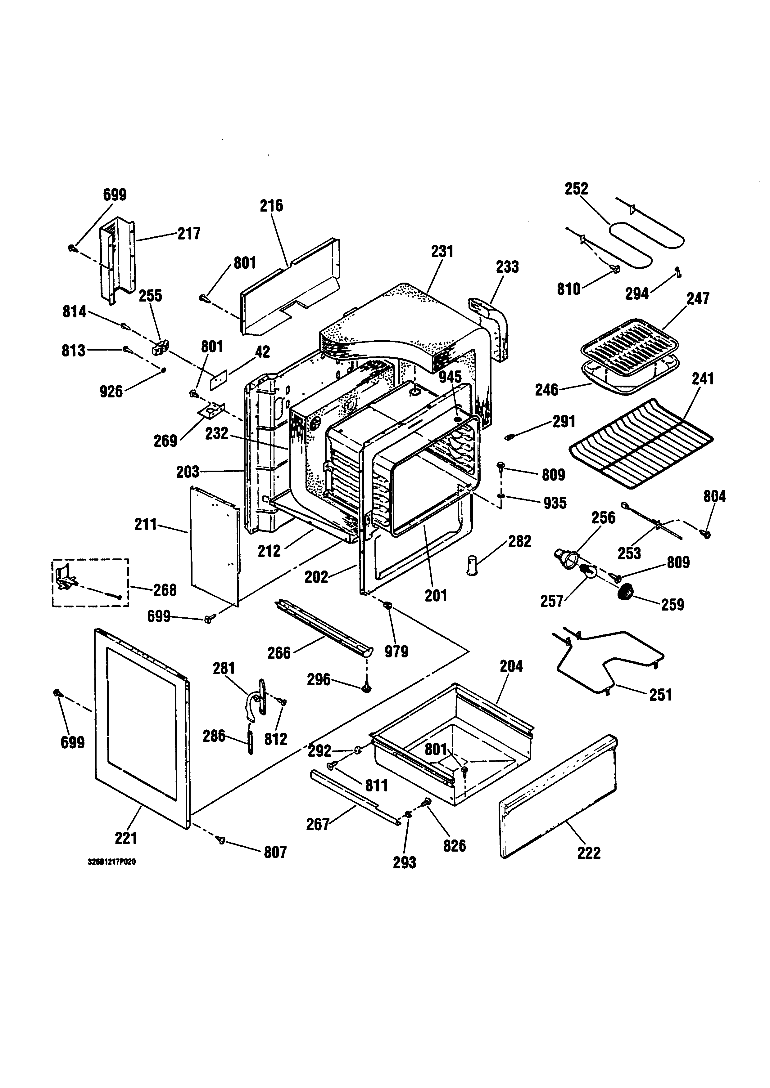 Kenmore 91163275891 body diagram