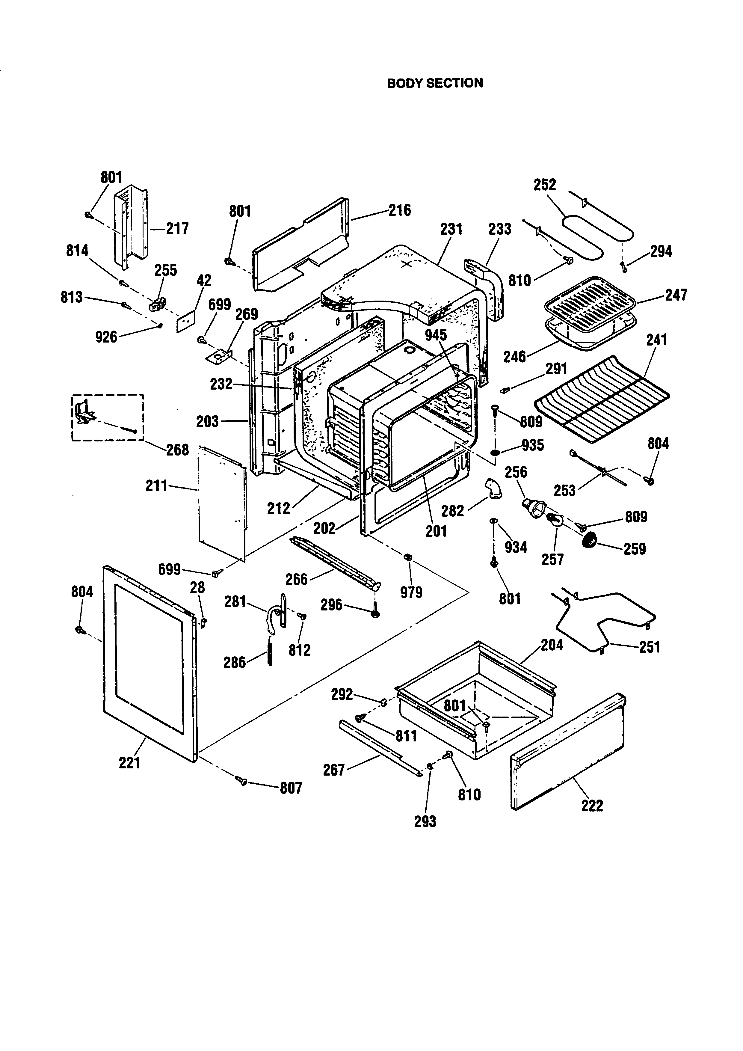 Kenmore 91195388891 body diagram