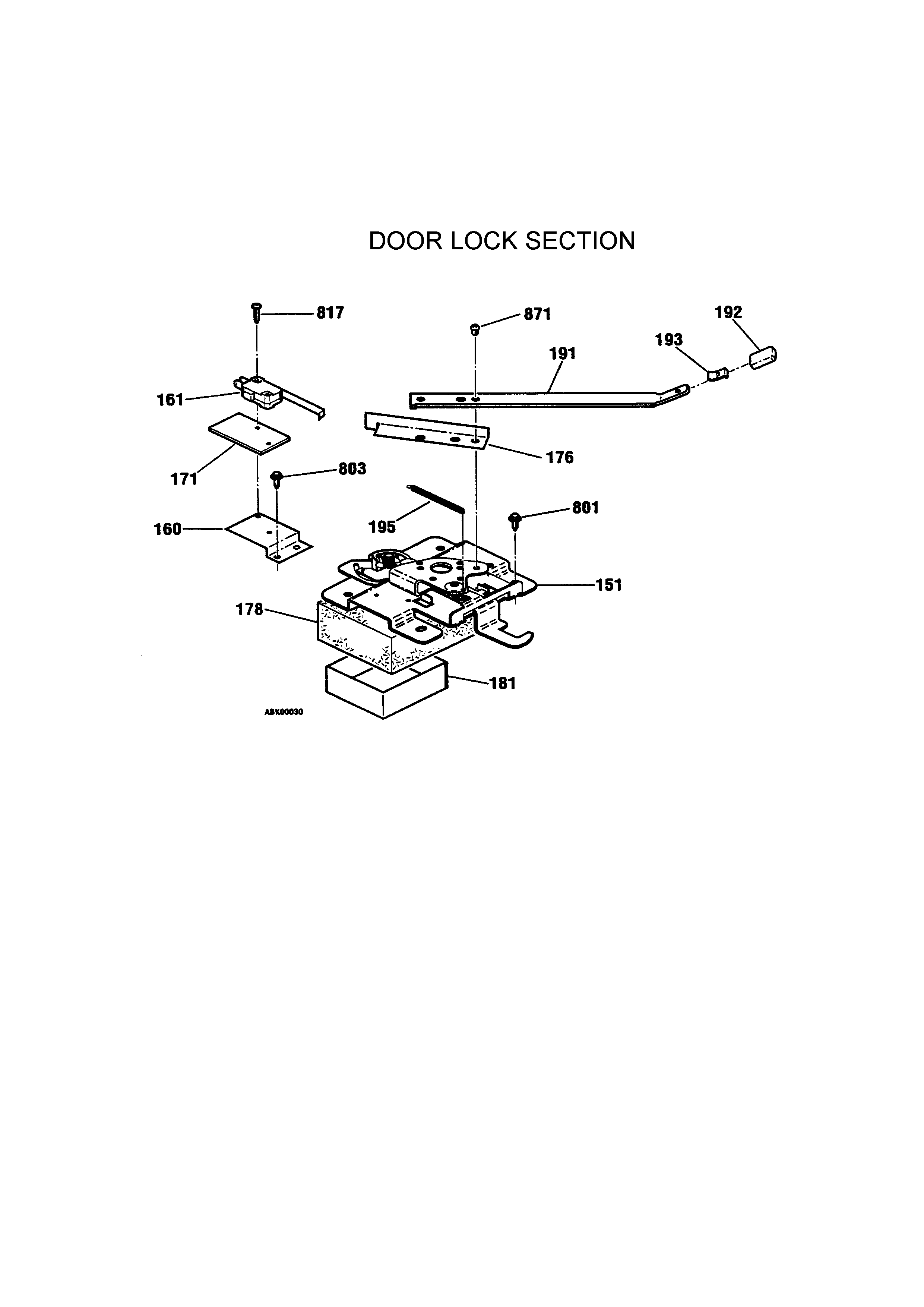 Kenmore 91195388891 door lock diagram