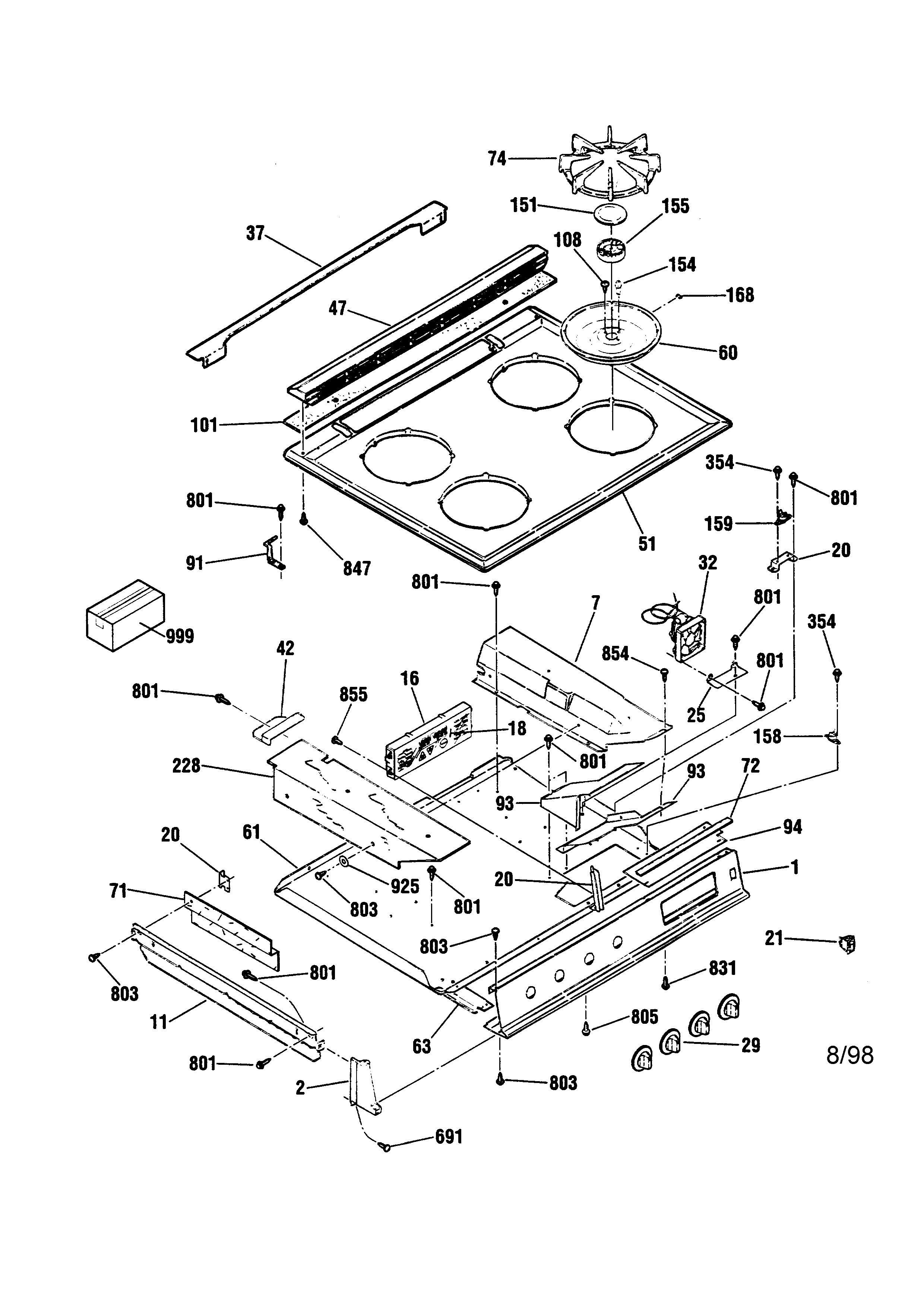 Kenmore 91136665690 maintop diagram