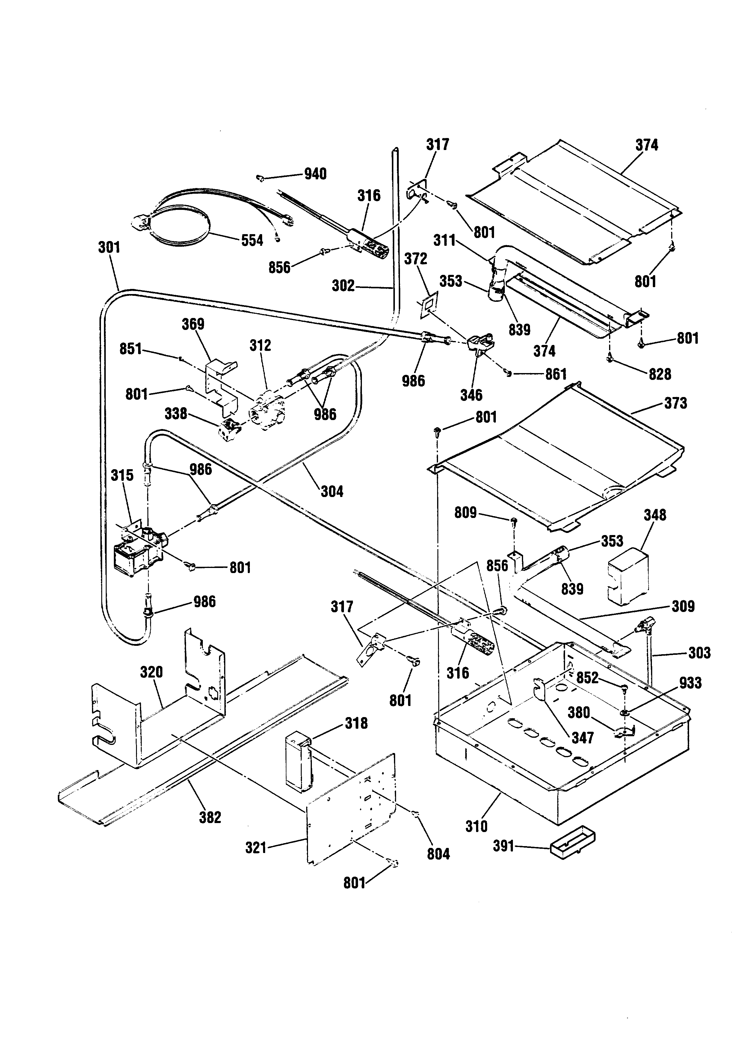 Kenmore 91136665690 oven burner diagram