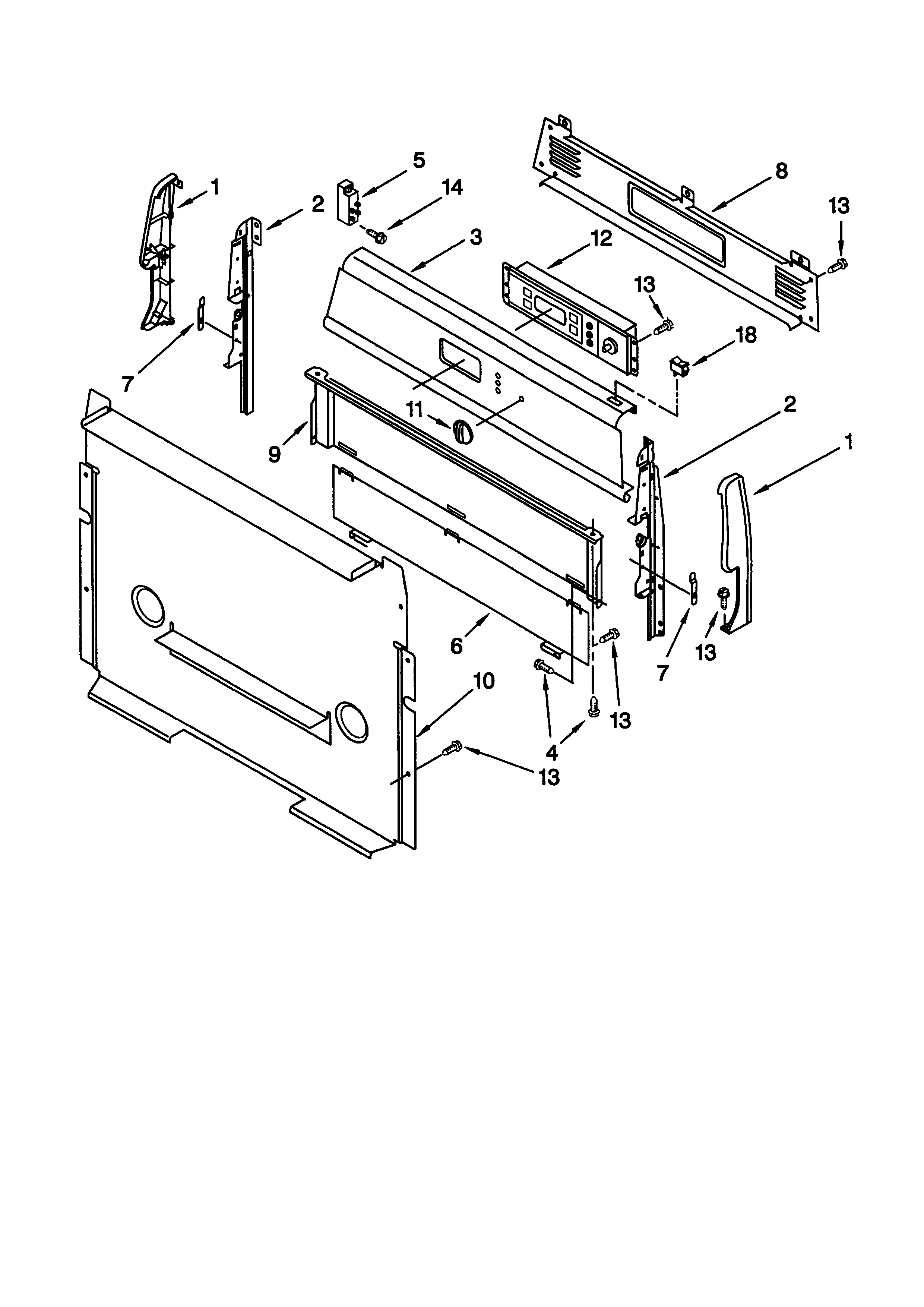 Whirlpool SF365PEGW1 control panel diagram