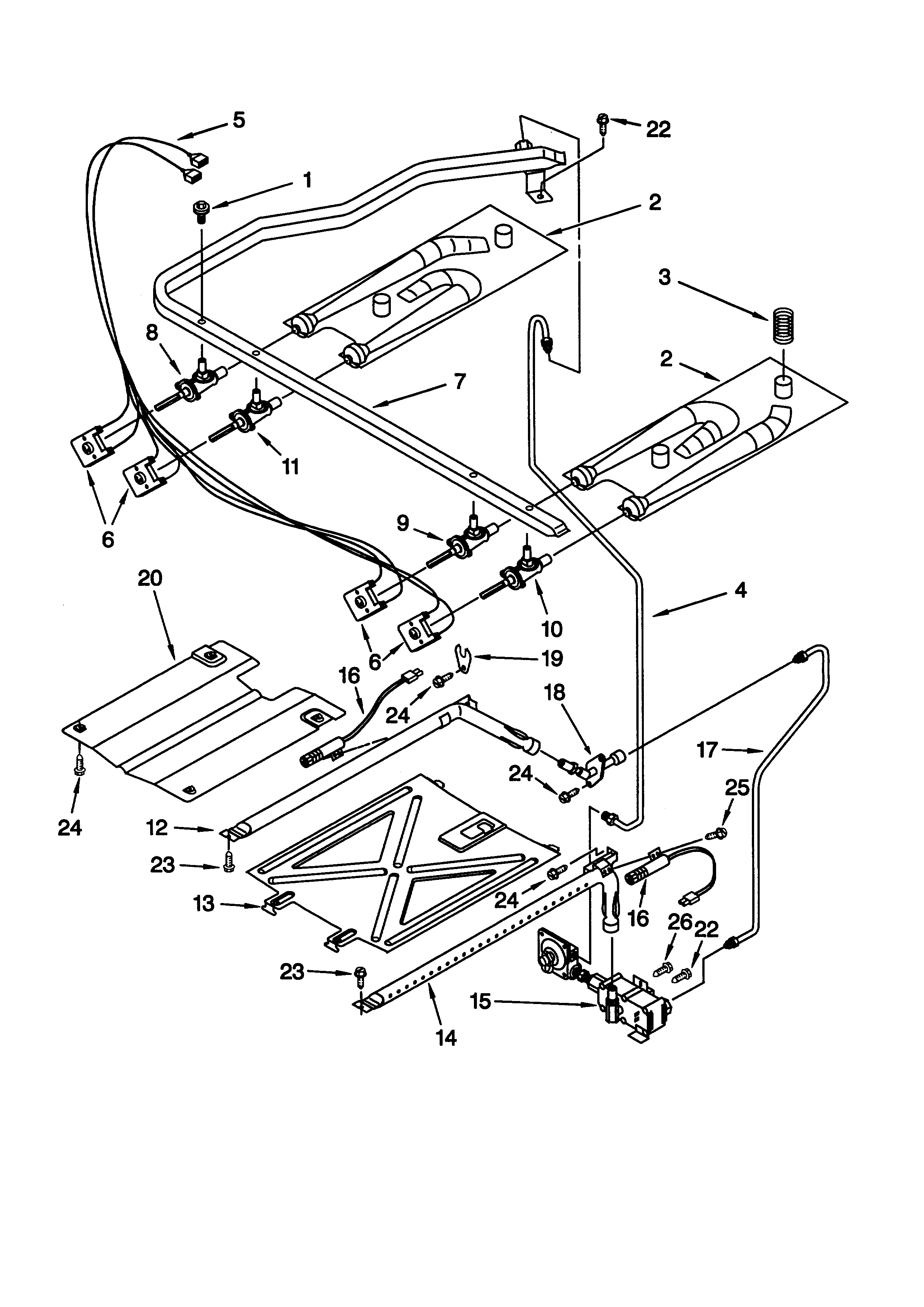 Whirlpool SF365PEGW1 manifold diagram