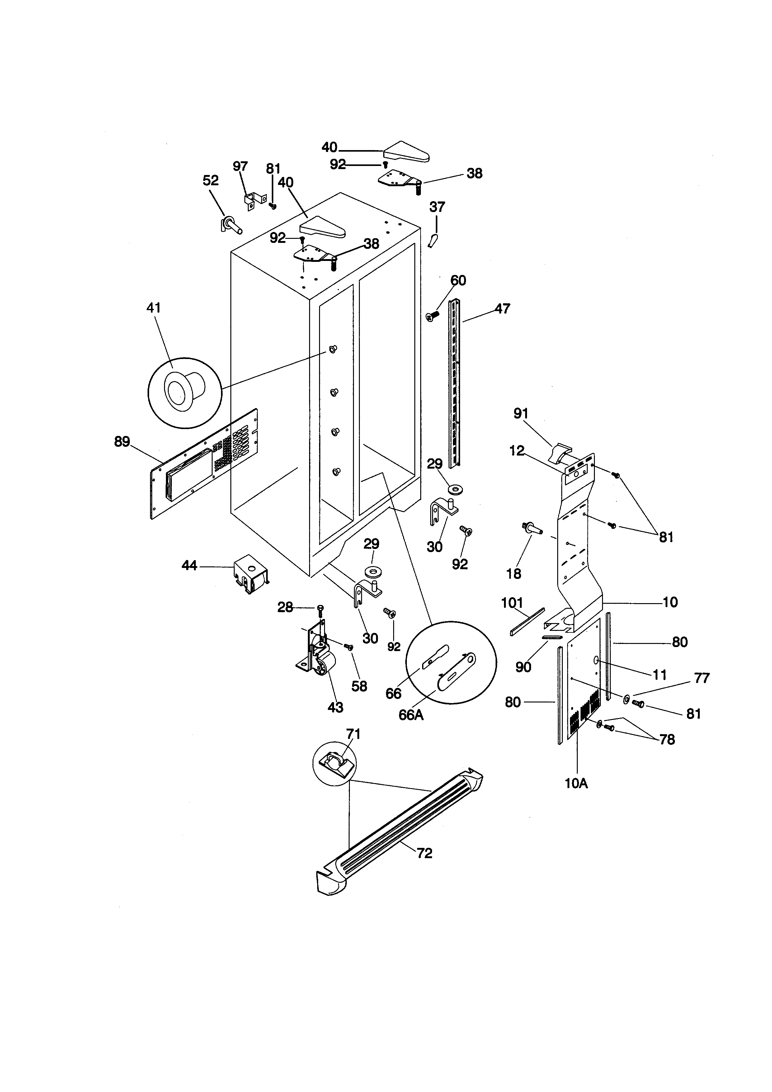Kenmore 25348022891 cabinet diagram