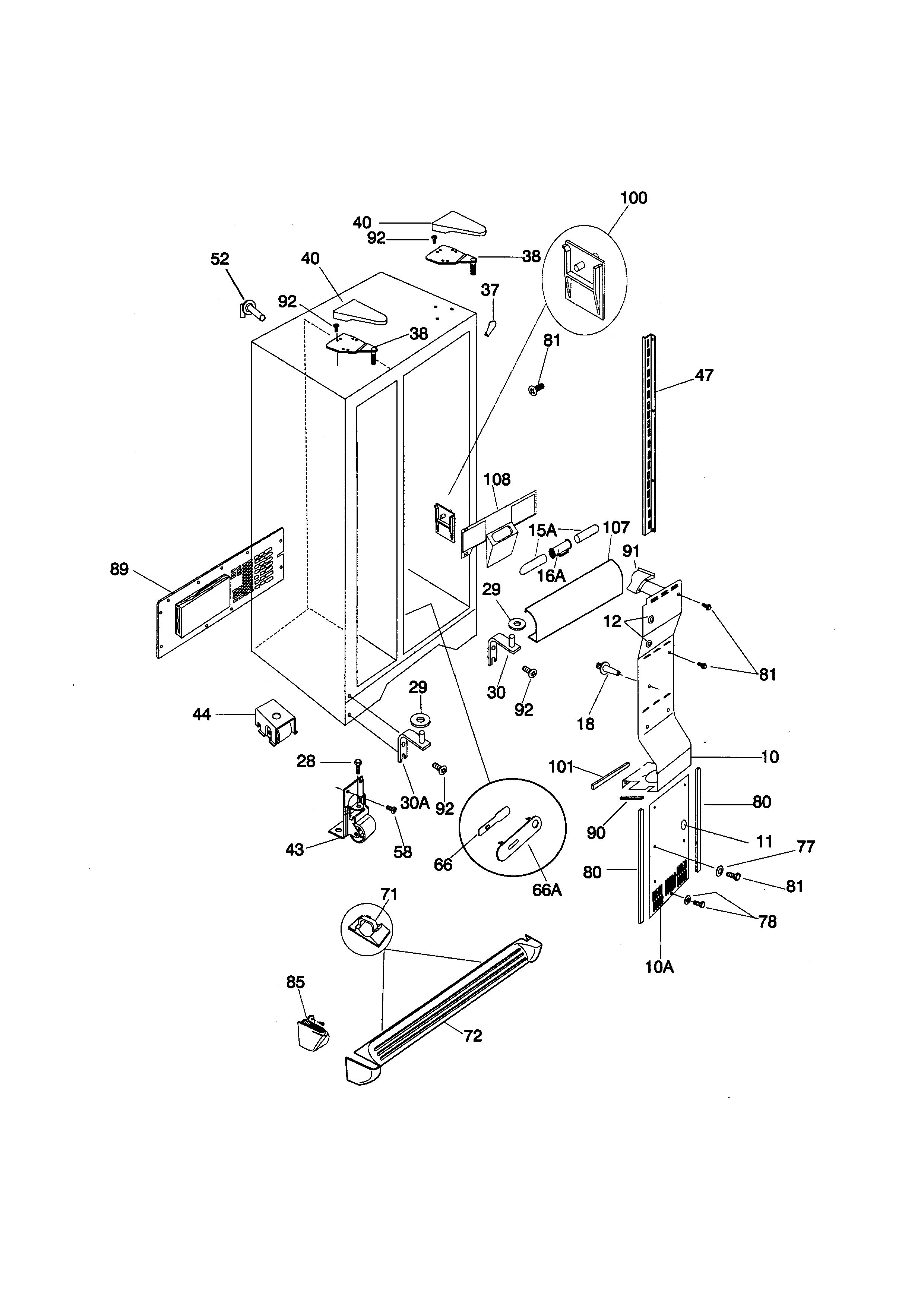 Kenmore 25358687895 cabinet diagram