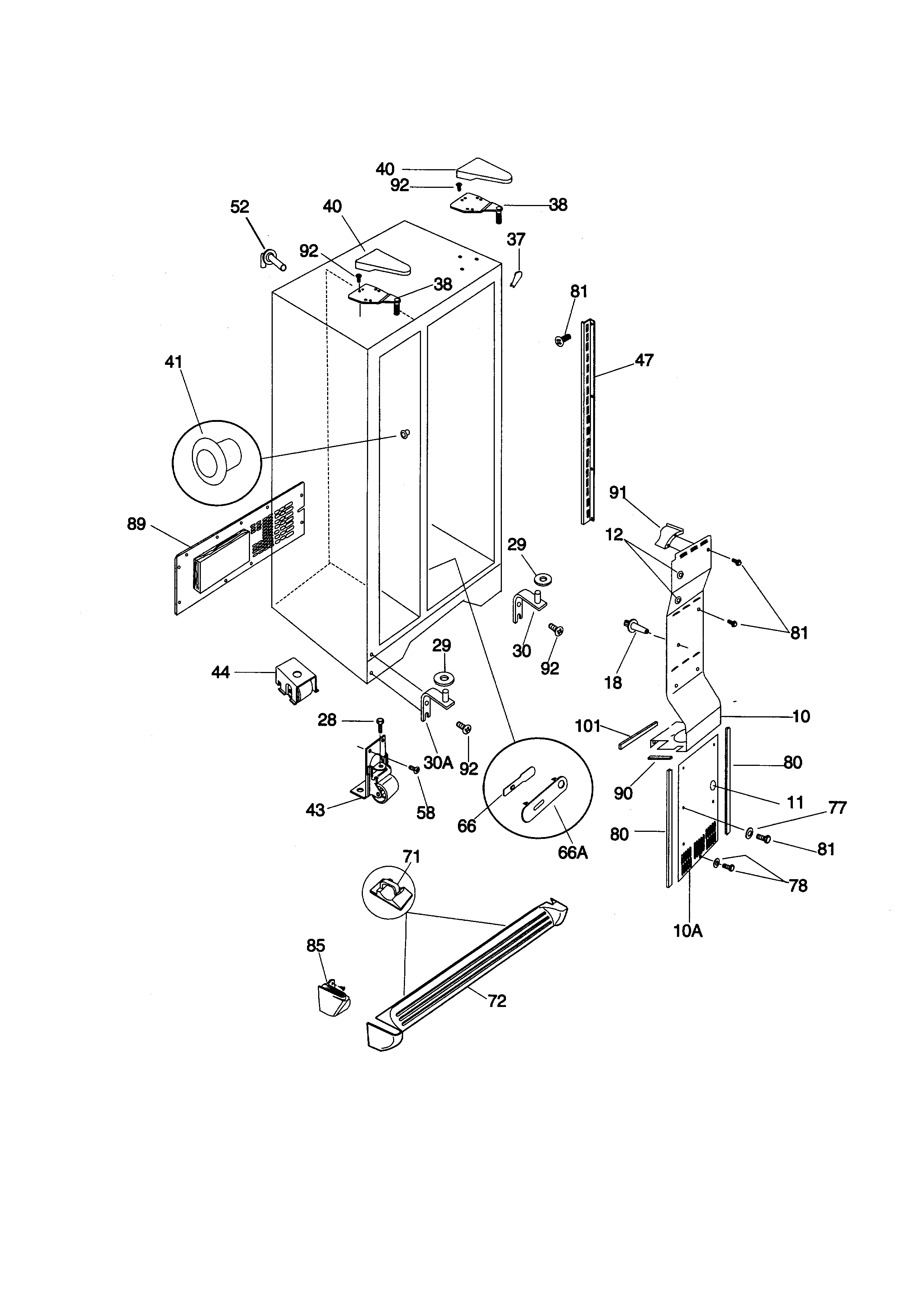 Kenmore 25358087892 cabinet diagram