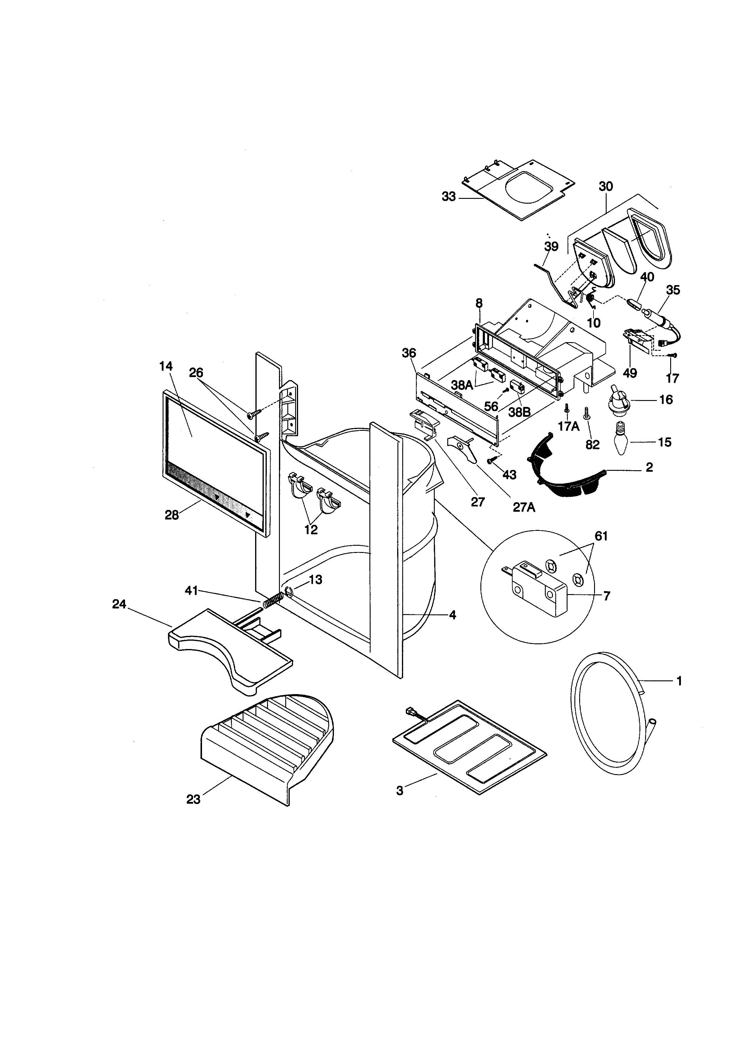Kenmore 25358087892 dispenser diagram