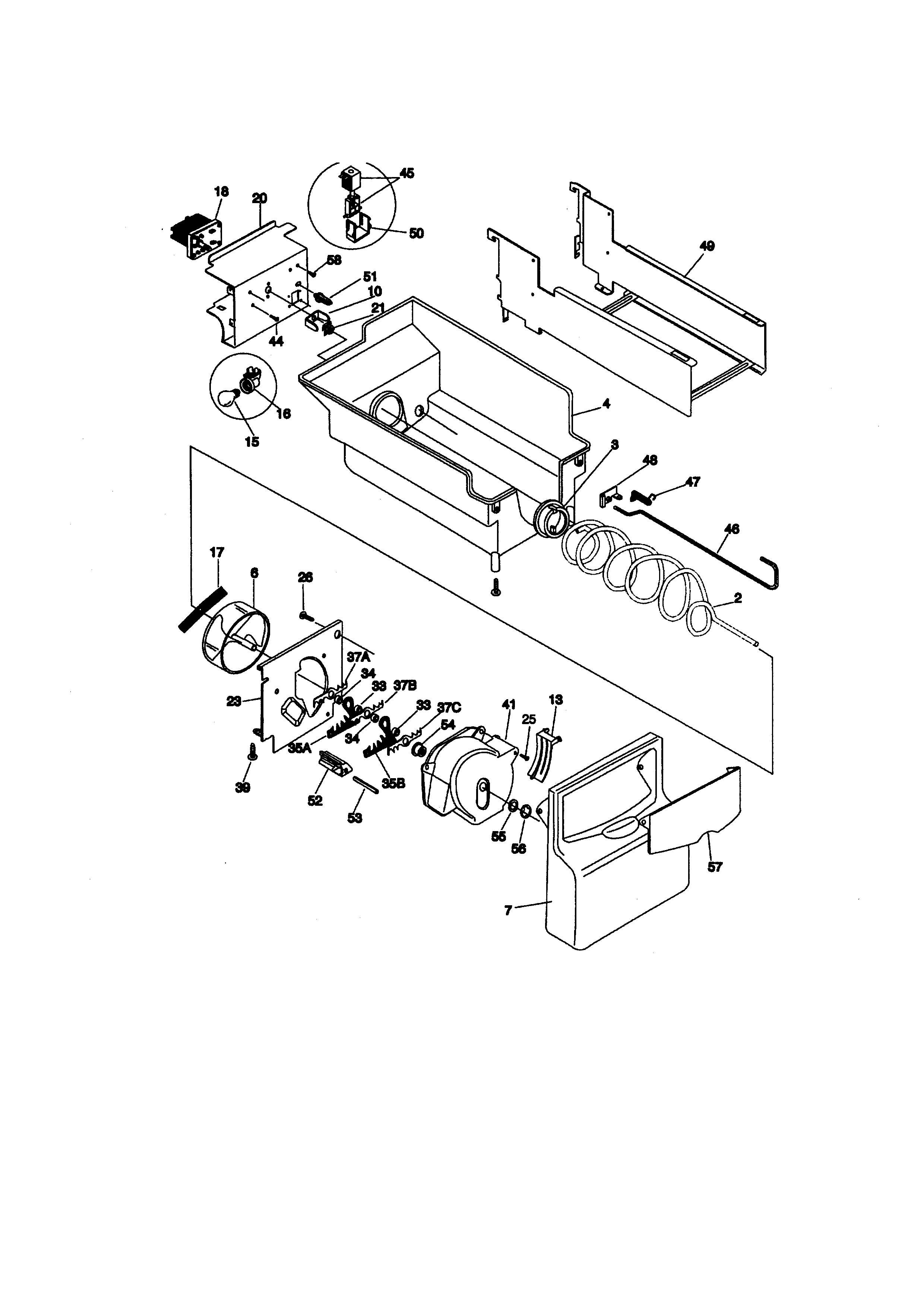 Kenmore 25358087892 ice container diagram