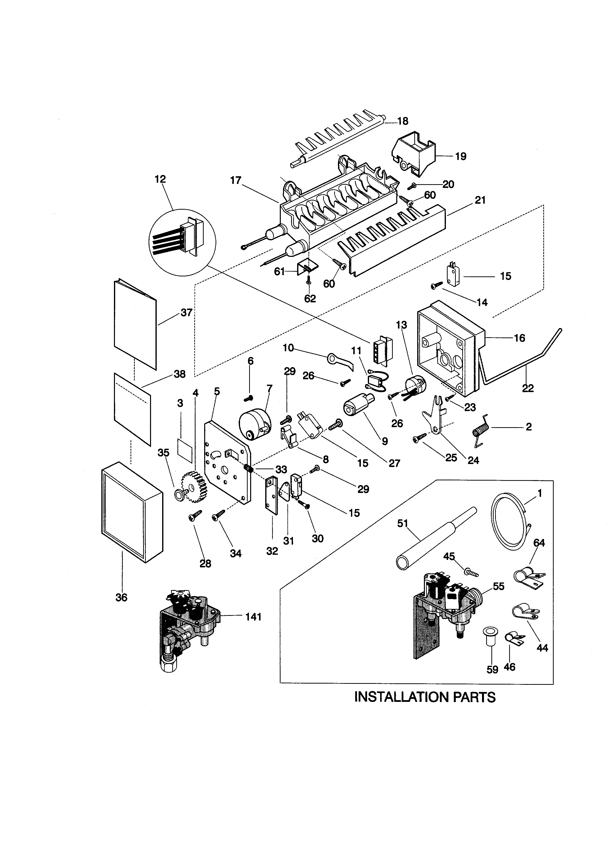 Kenmore 25358087892 ice maker diagram
