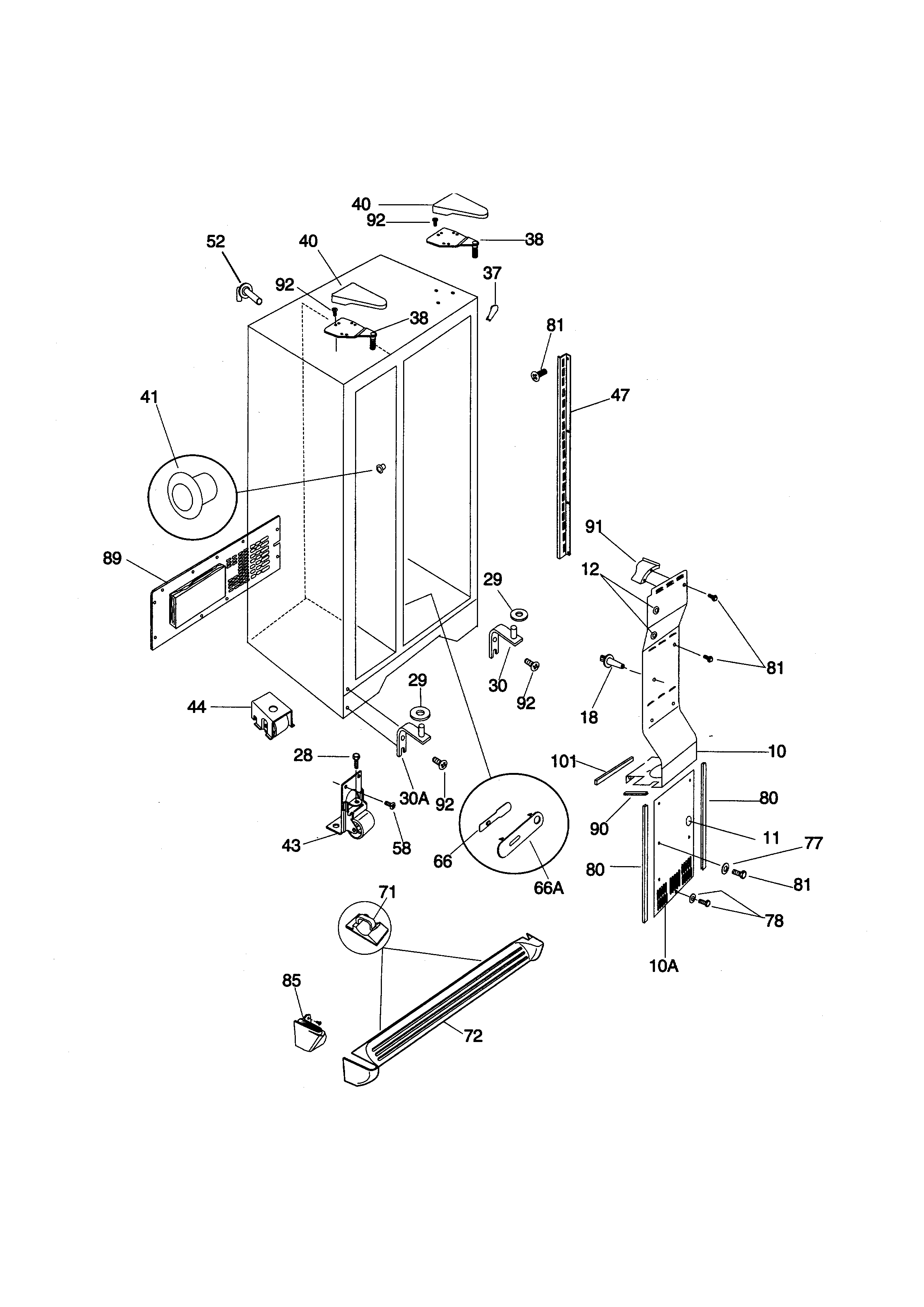 Kenmore 25358085893 cabinet diagram