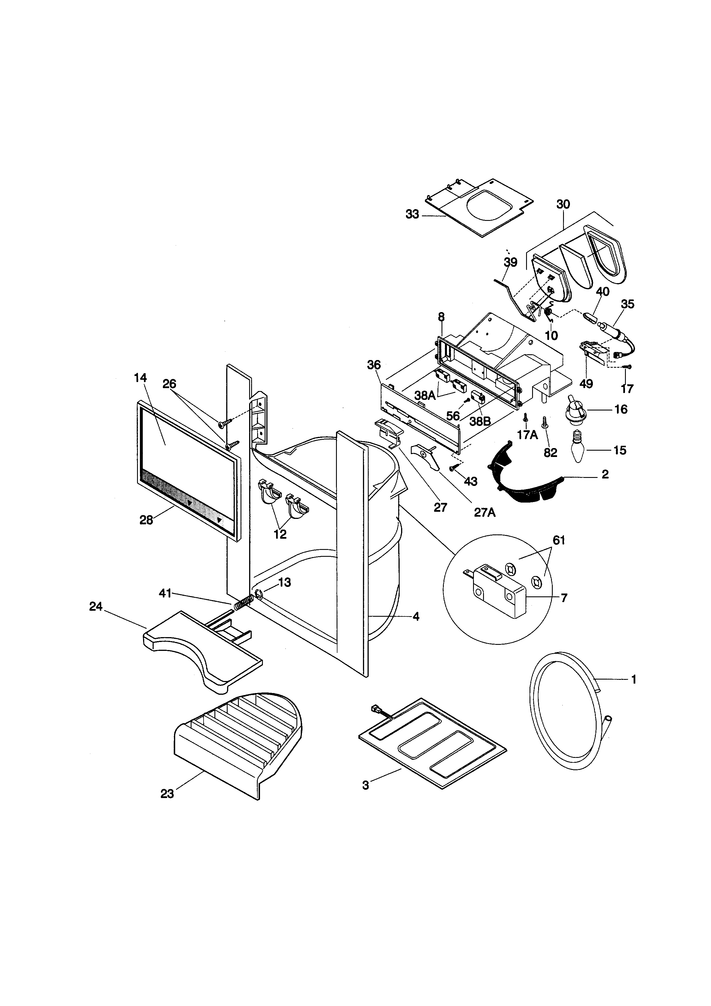 Kenmore 25358085893 dispenser diagram