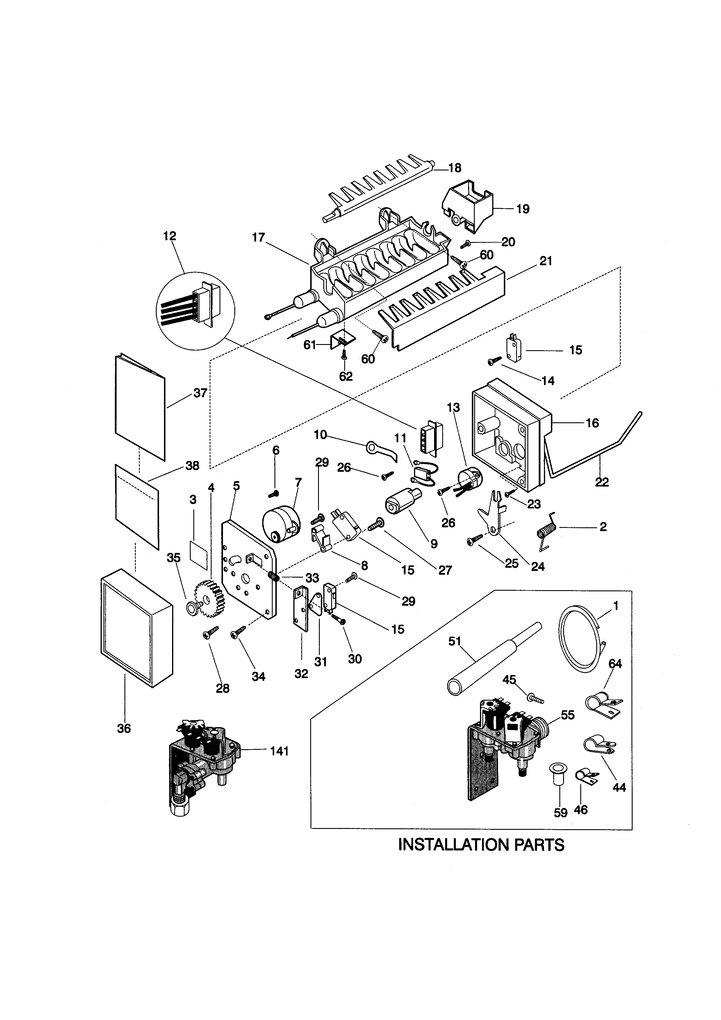 Kenmore 25358085893 ice maker diagram