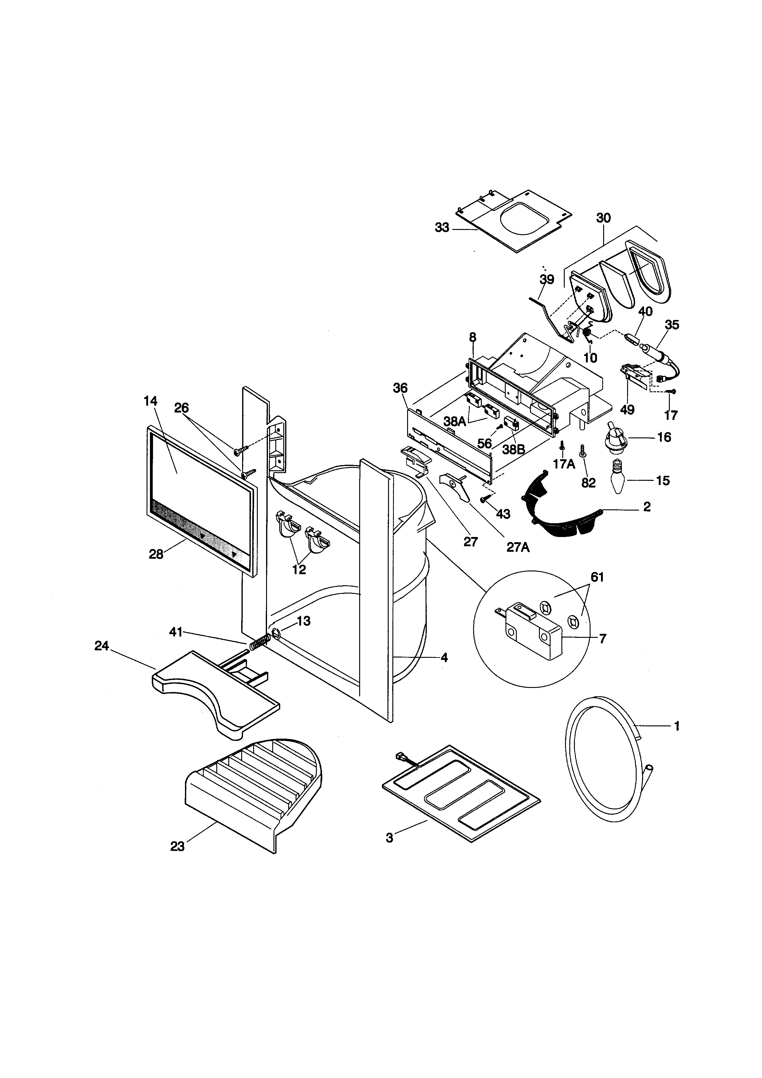 Kenmore 25358689893 dispenser diagram