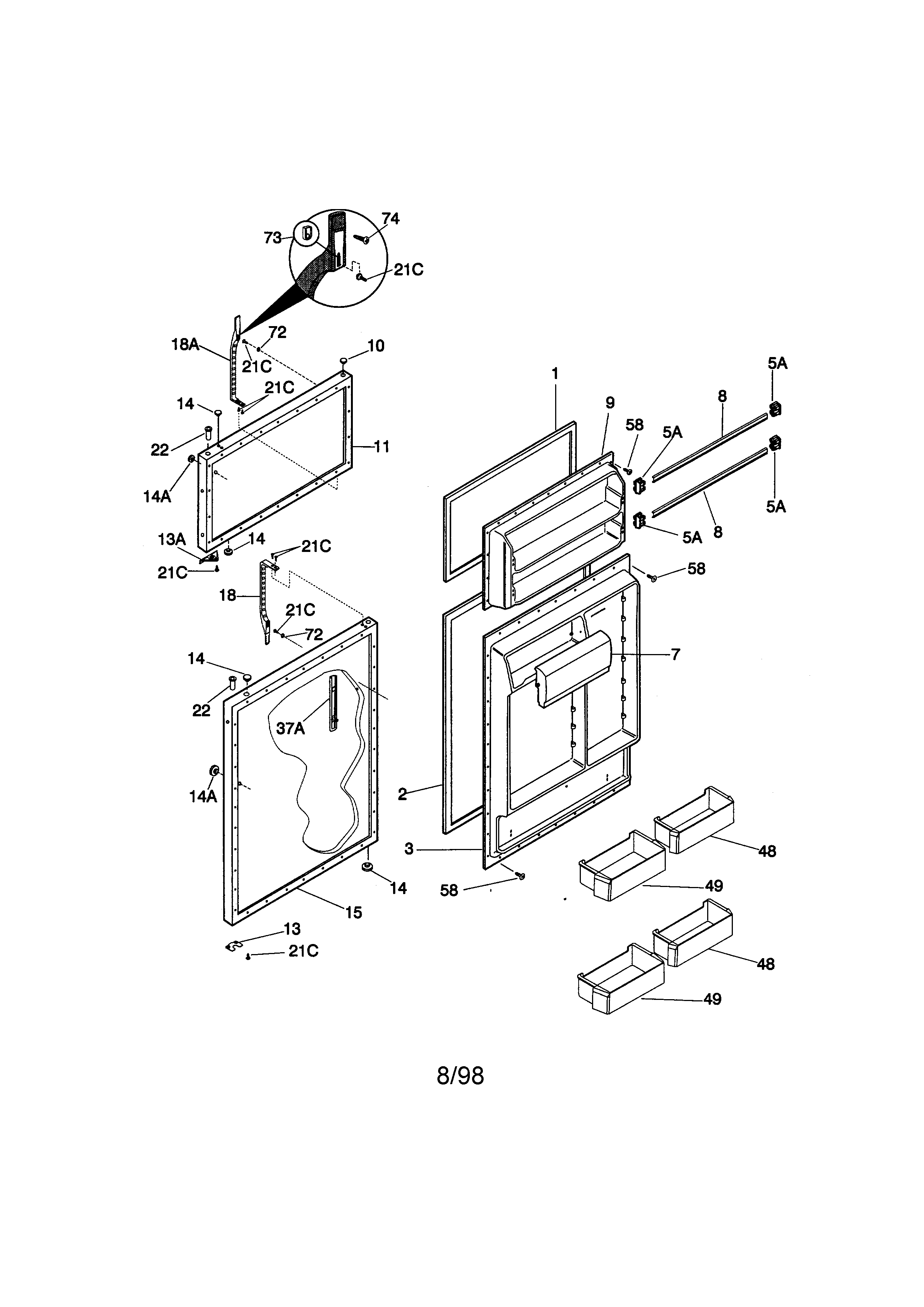 Kenmore 25338677894 door diagram