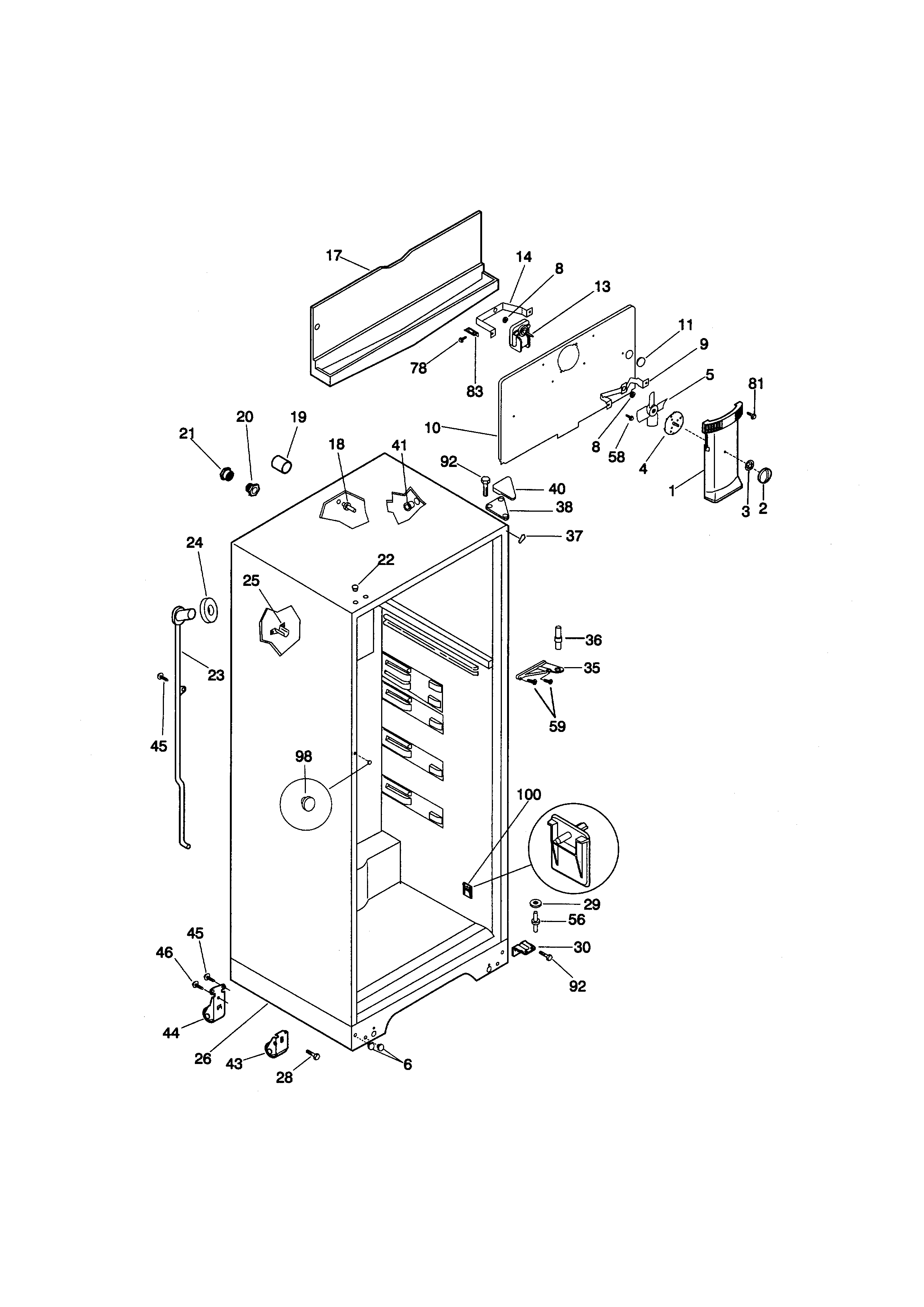 Kenmore 25338677894 cabinet diagram