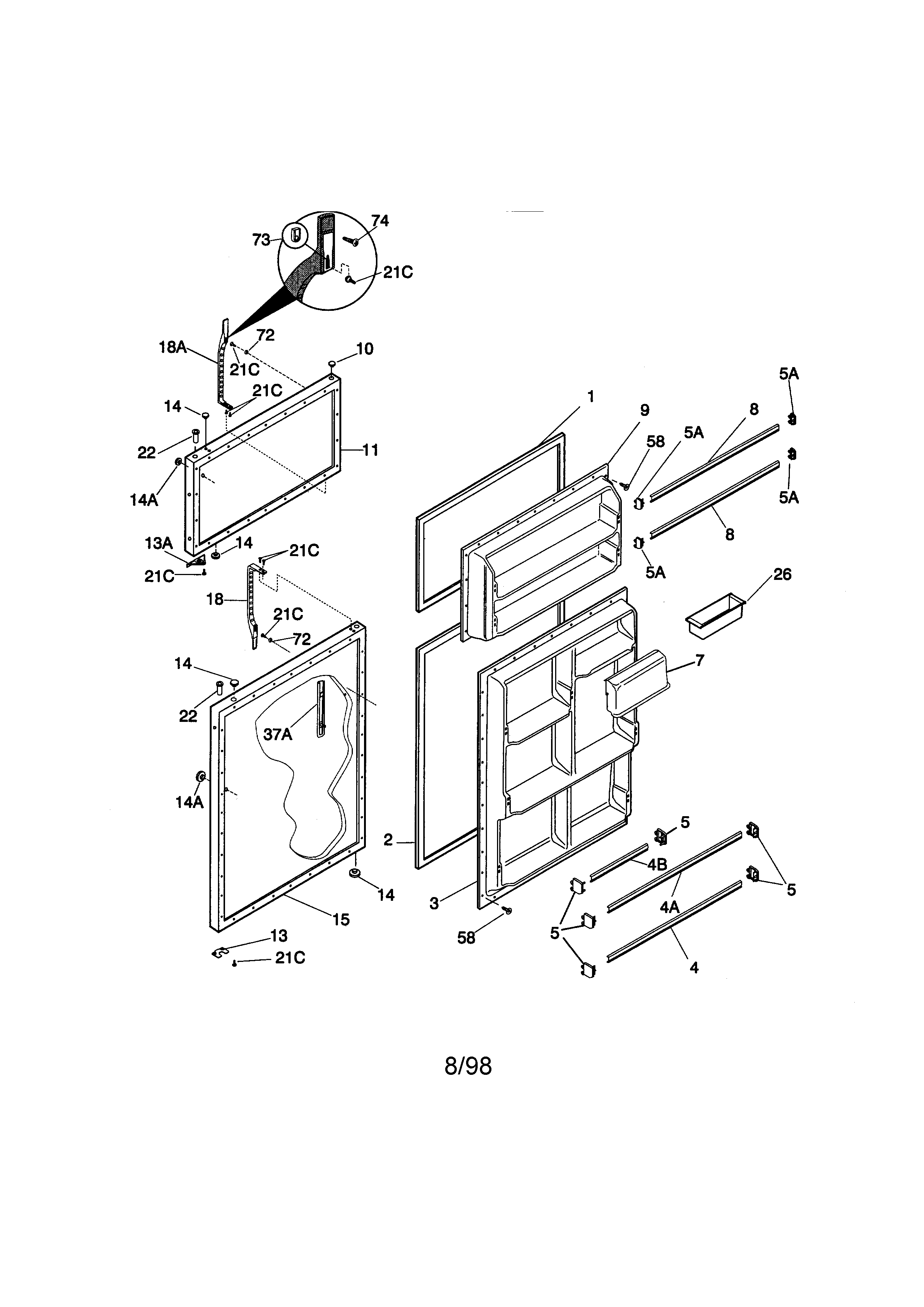 Kenmore 25378135892 door diagram