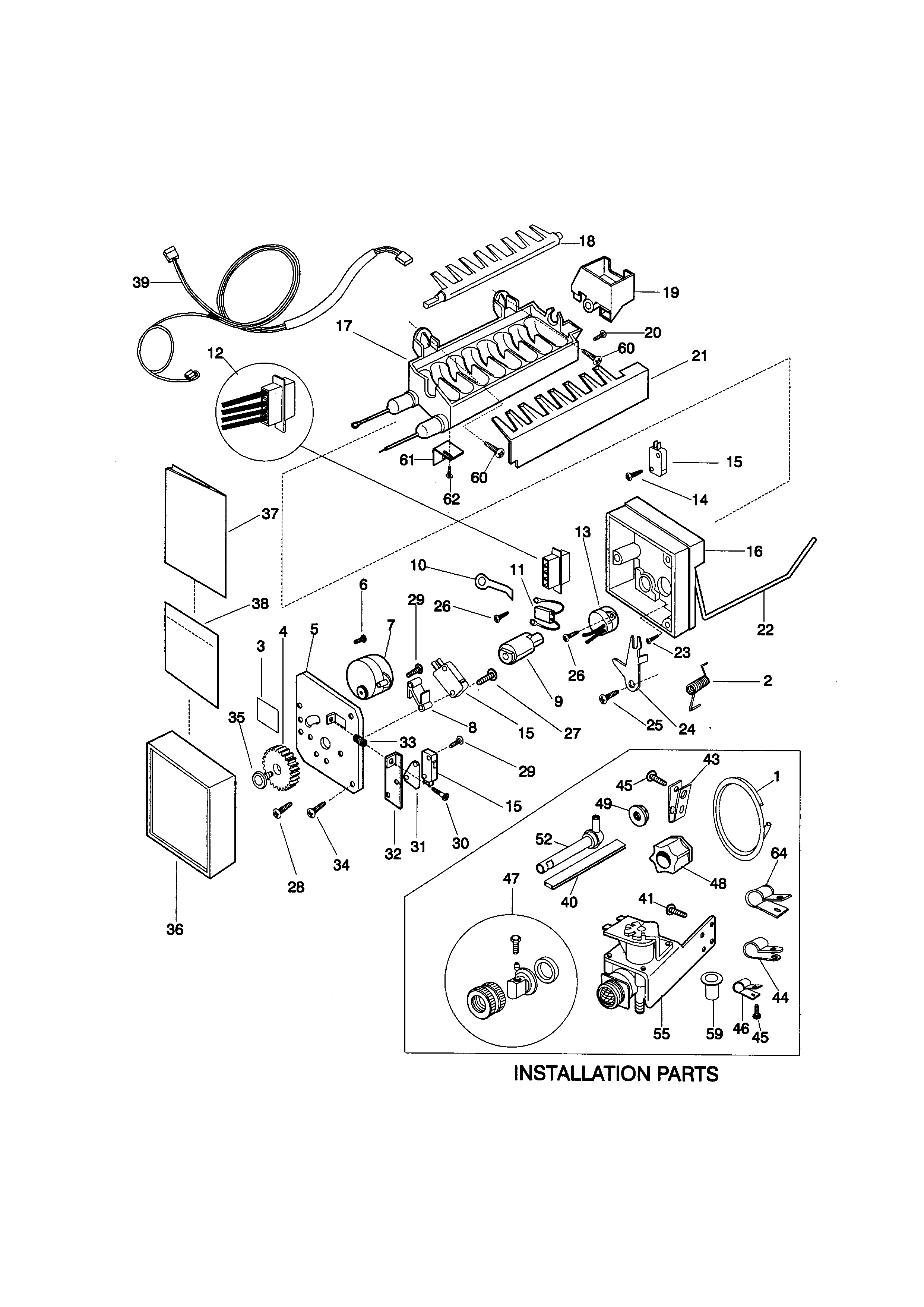 Kenmore 25378135892 ice maker diagram