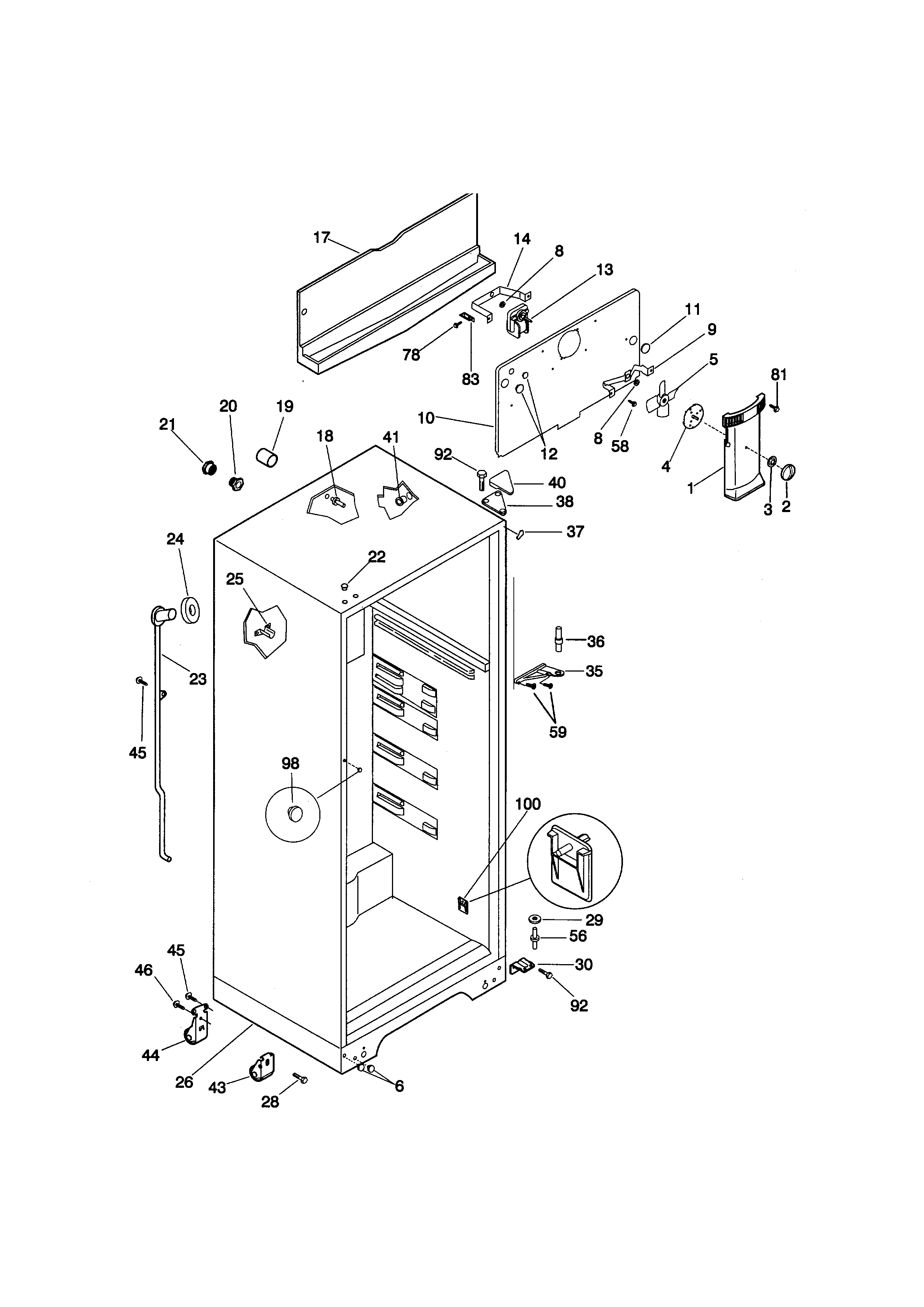 Kenmore 25336610894 cabinet diagram