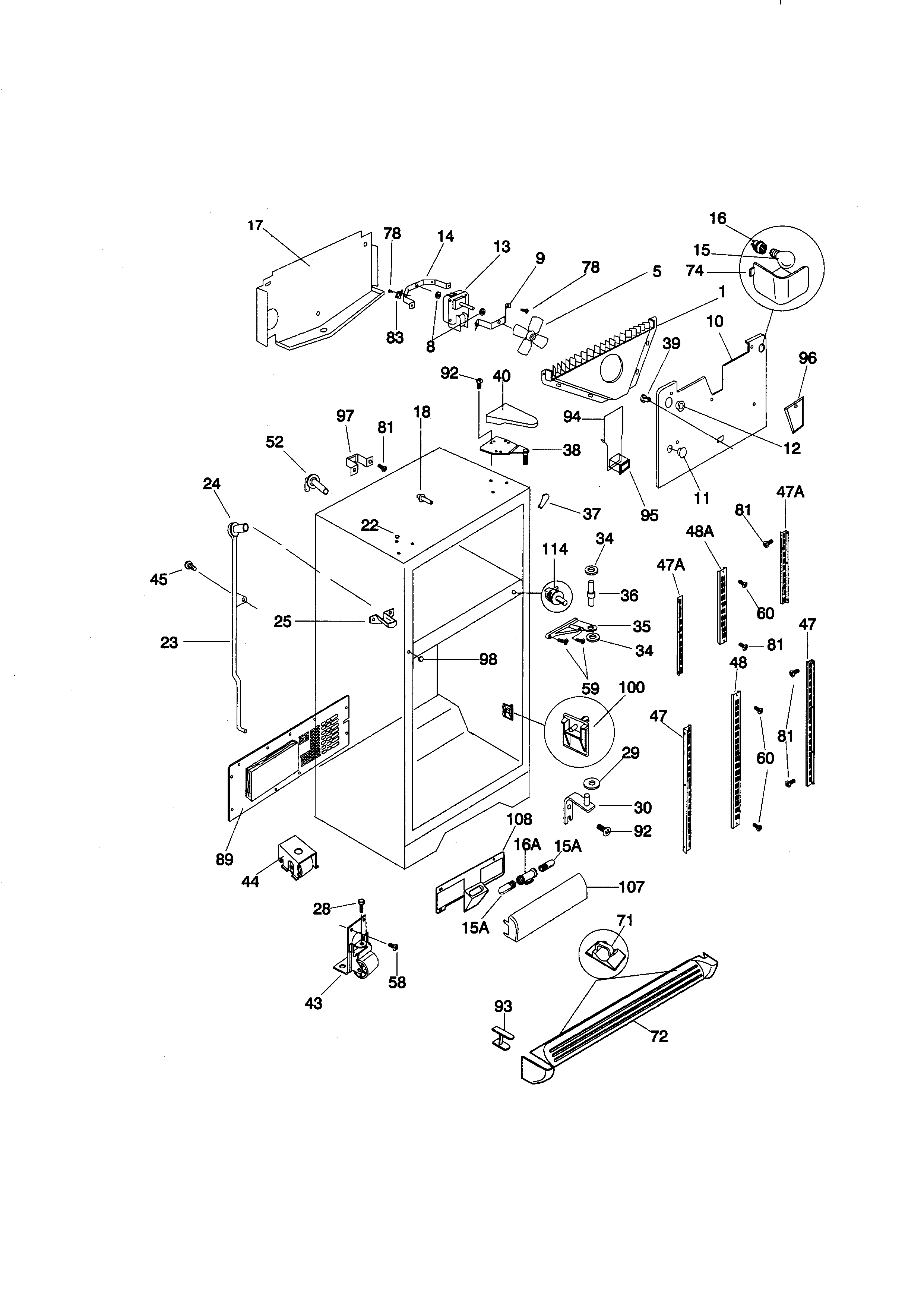 Kenmore 25378299892 cabinet diagram