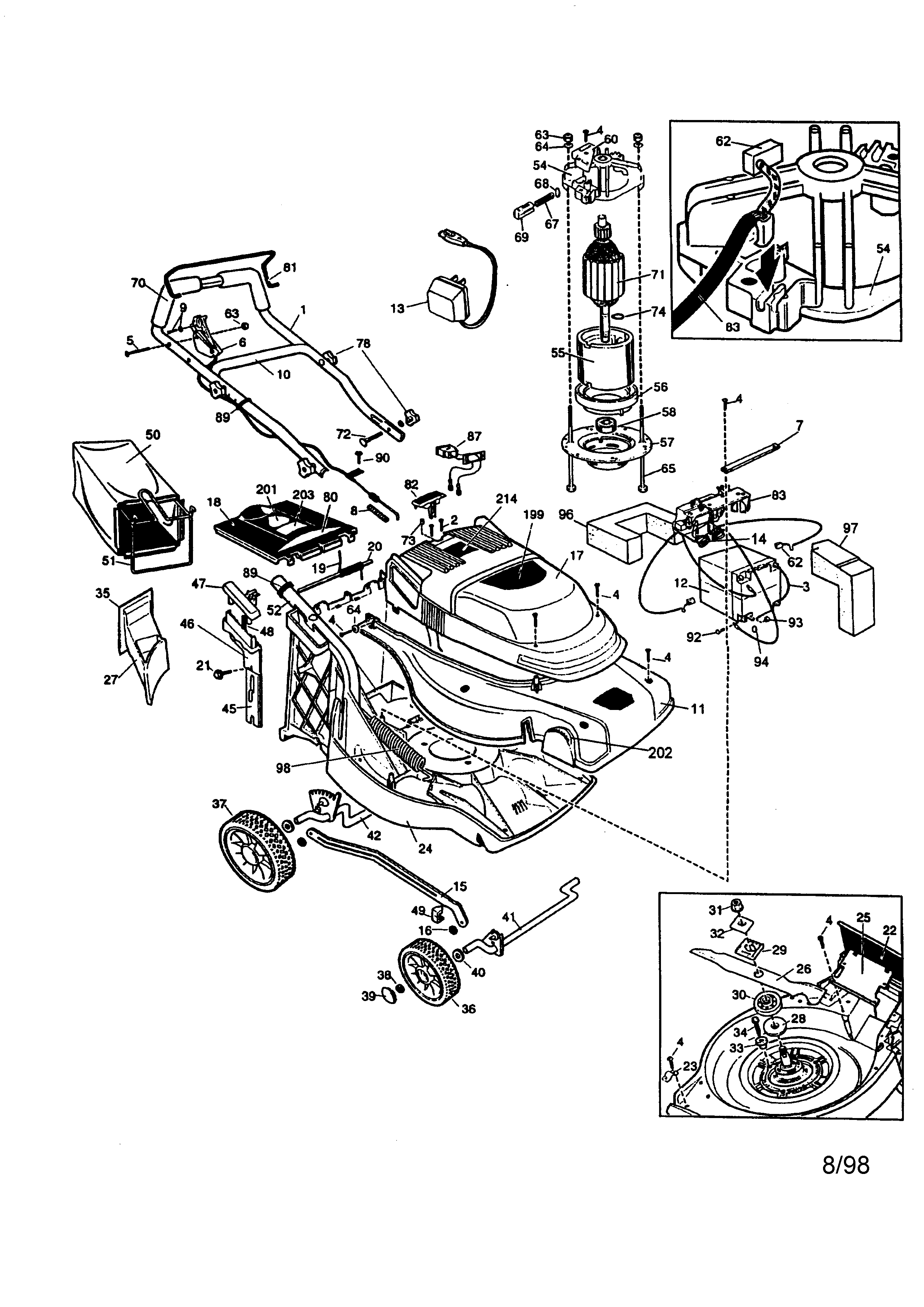 Black & Decker CMM1000 TYPE 3 lawn mower diagram