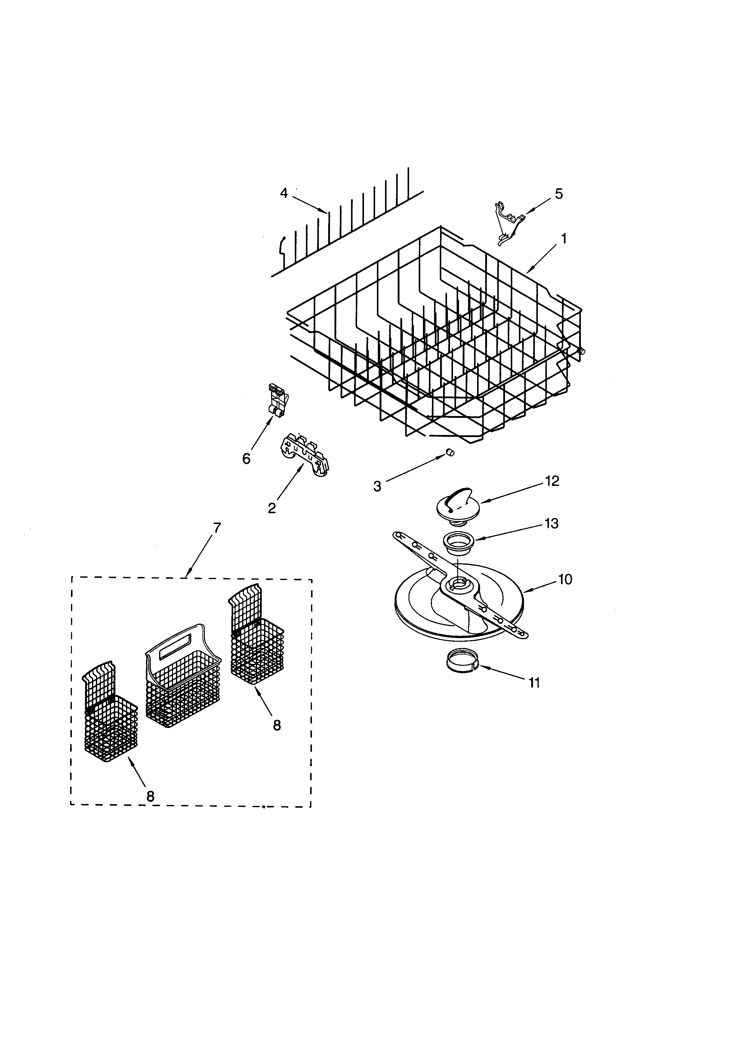 Kenmore 110773812 lower dishrack diagram