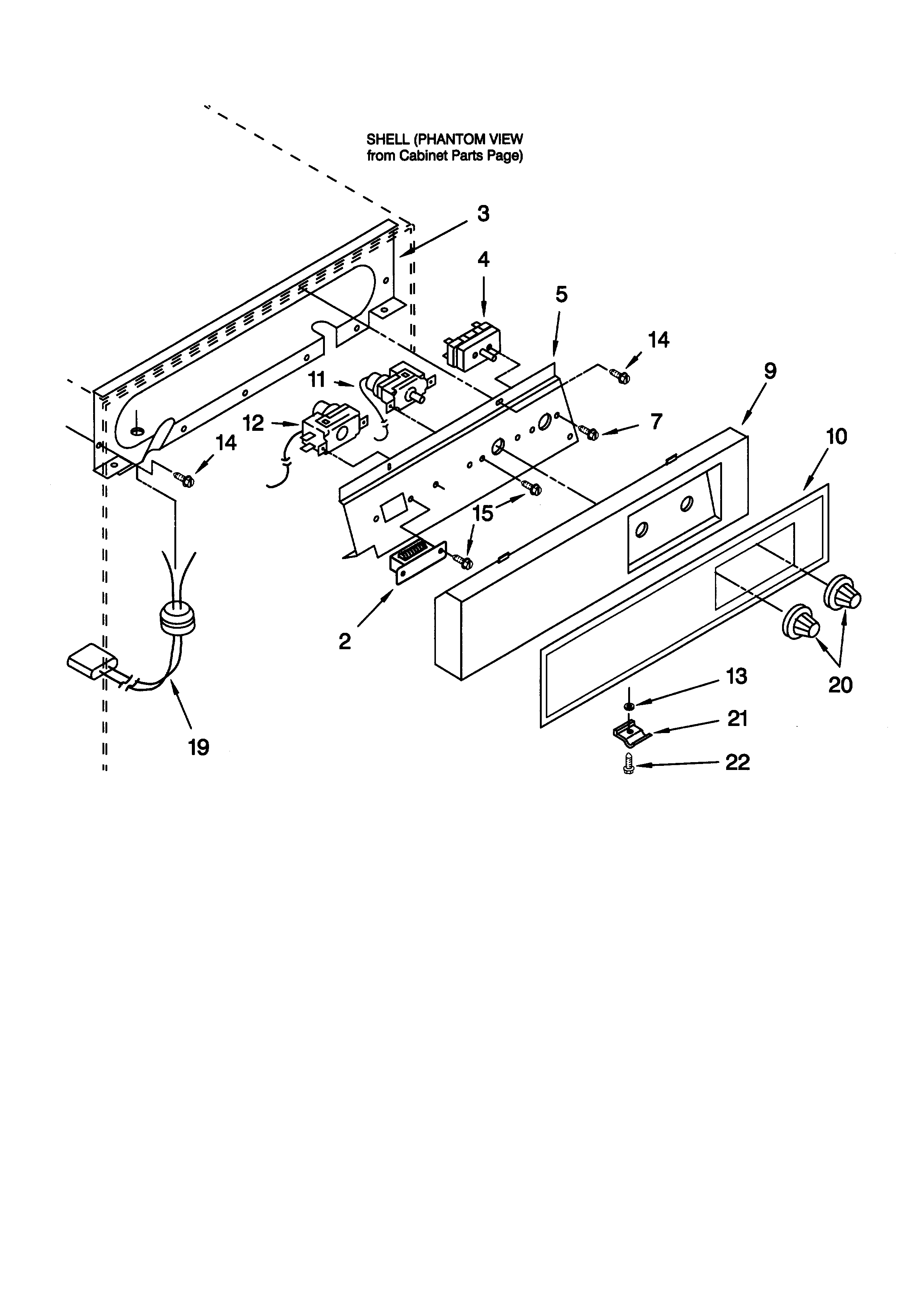 Kenmore 10686485691 escutcheon and control diagram
