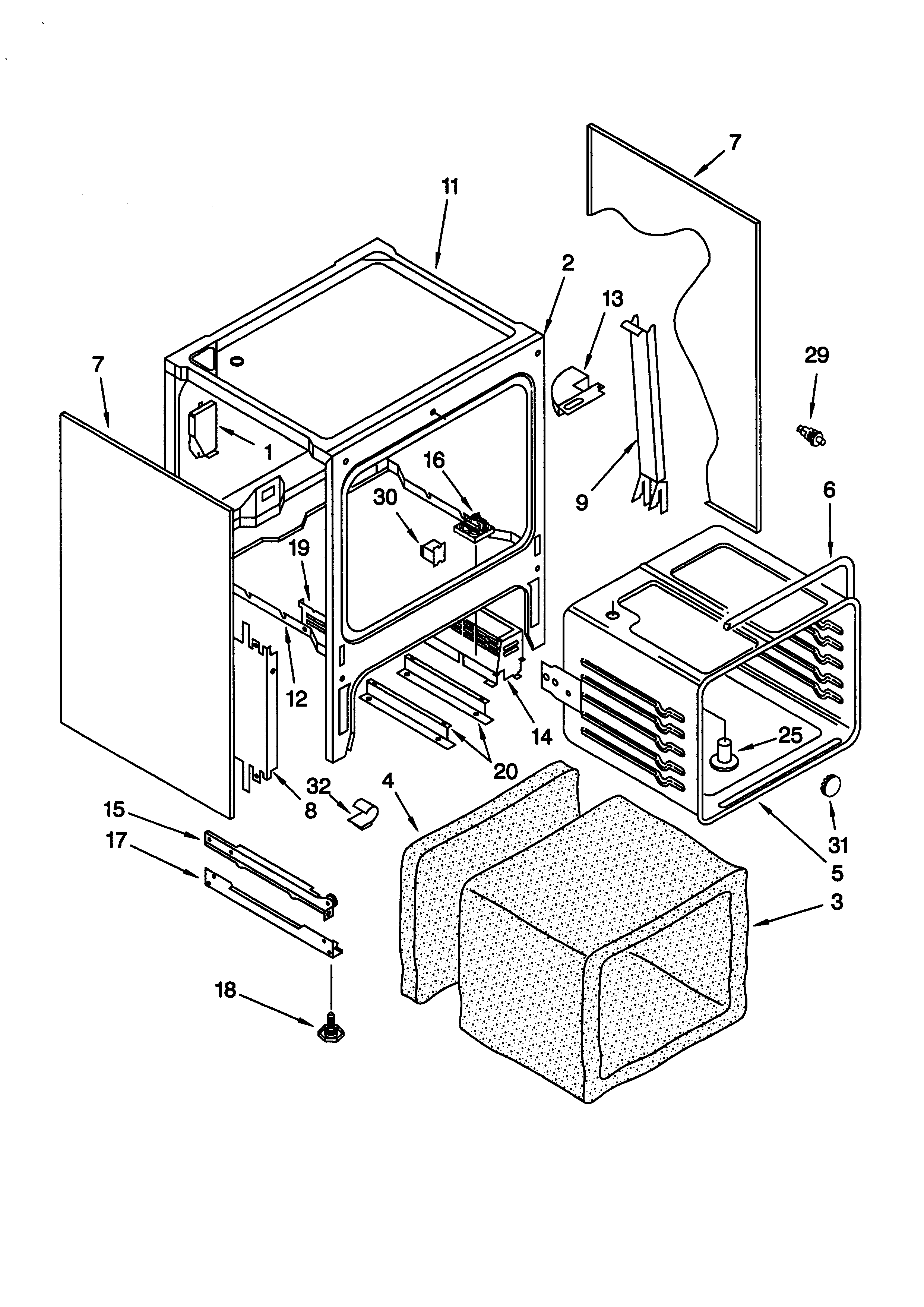 KitchenAid KESC307GBL0 oven chassis diagram
