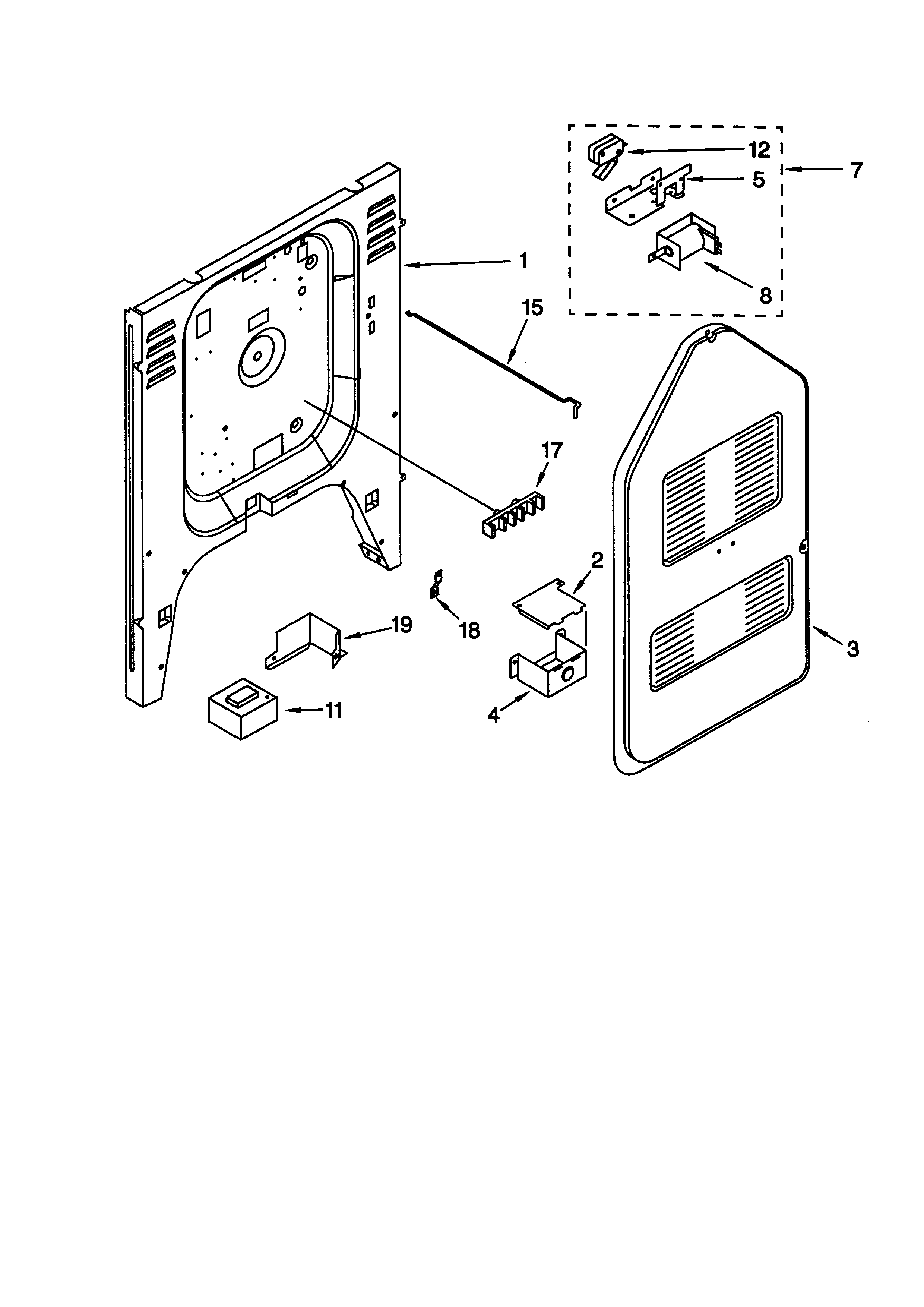 KitchenAid KESC307GBL0 rear chassis diagram