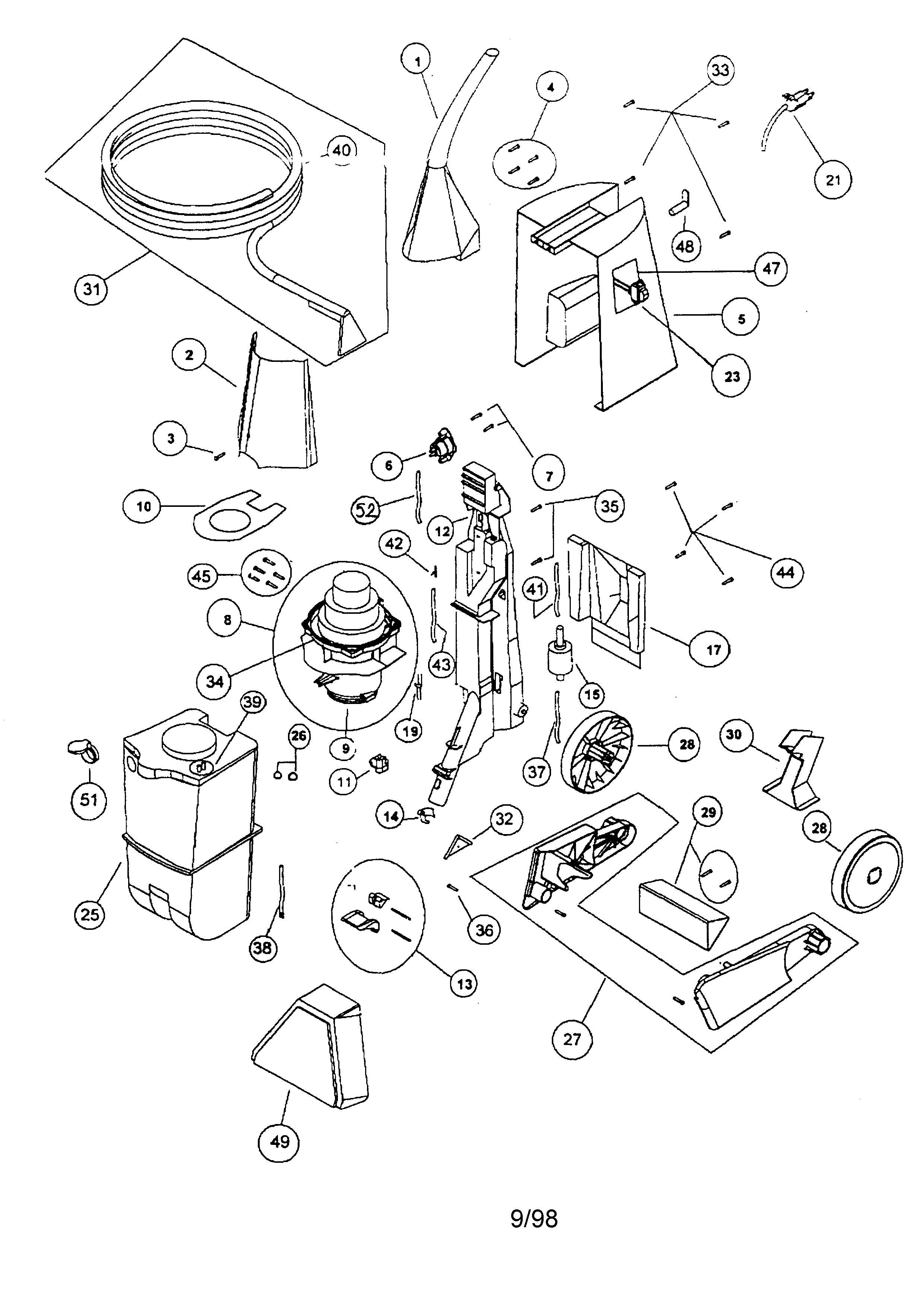 Regina RG458 main assembly diagram