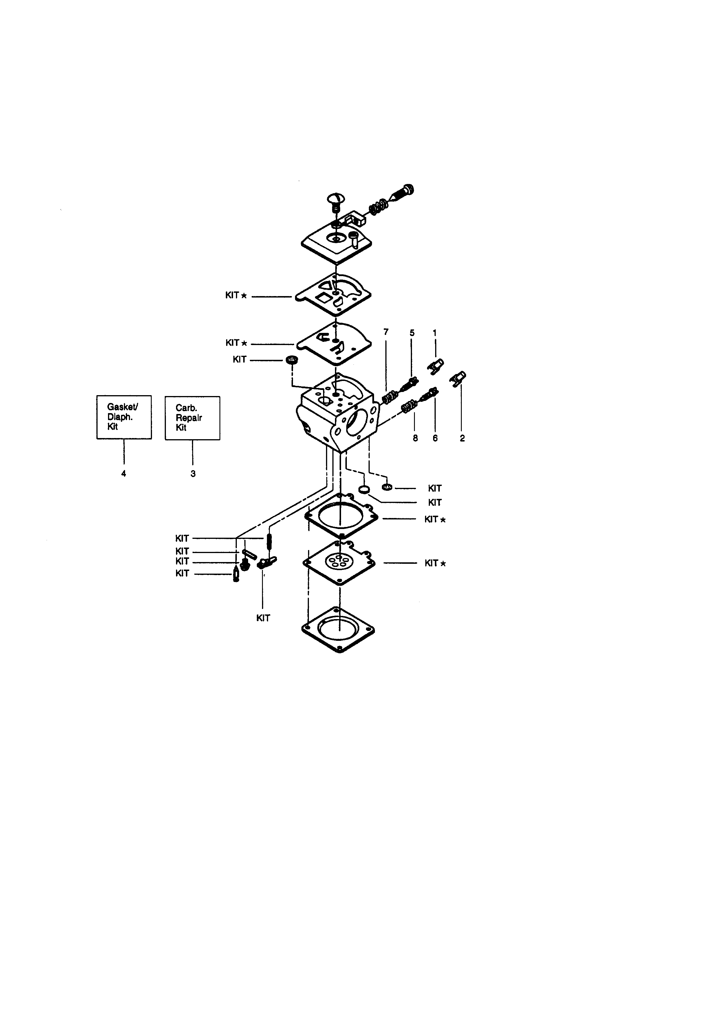 Craftsman 358350060 carburetor assembly kit diagram