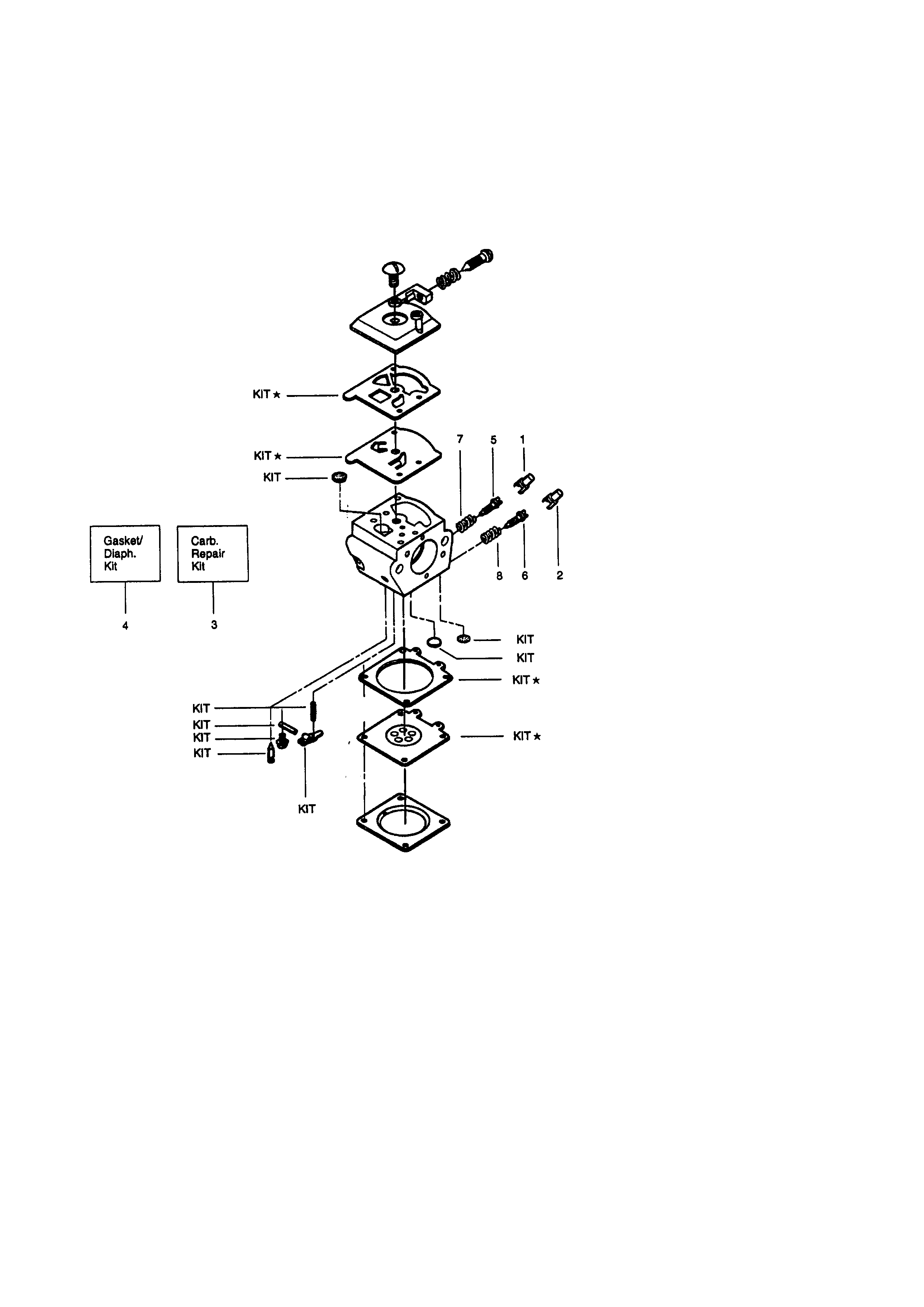 Craftsman 35831440 carburetor assembly kit diagram