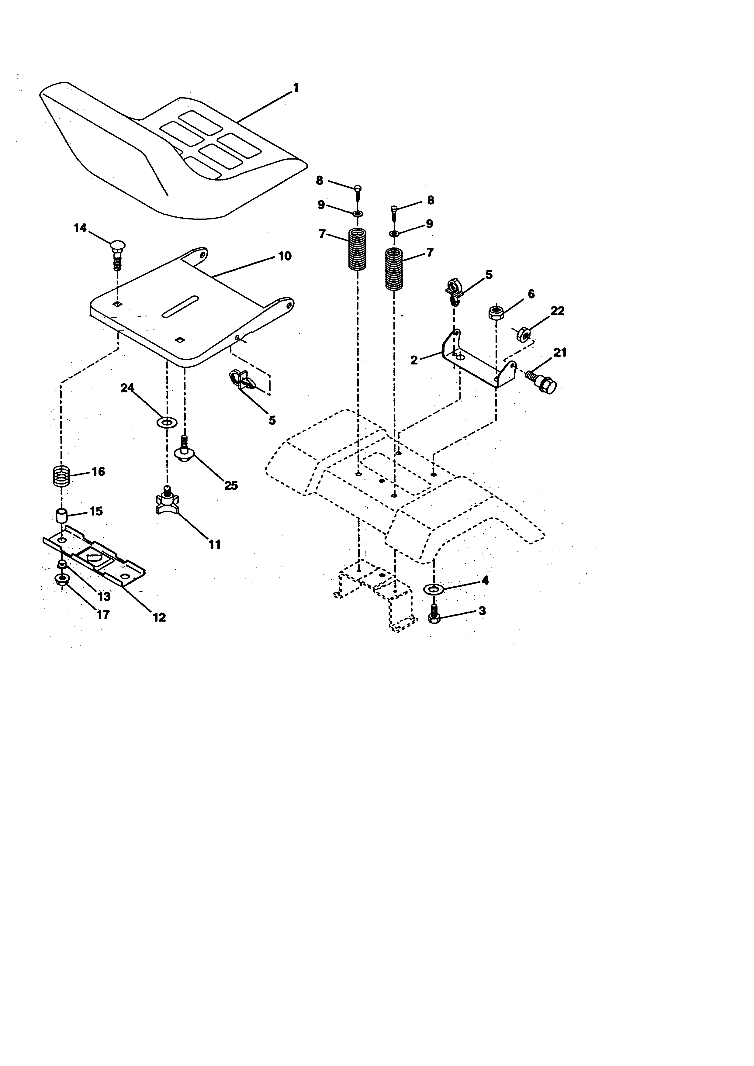 Craftsman 917270623 seat assembly diagram